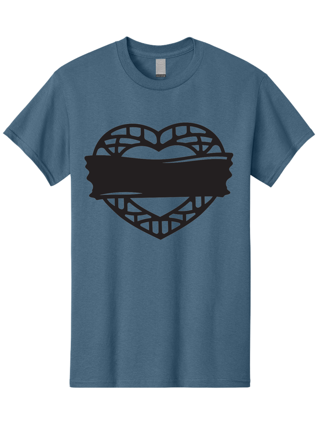 Heart-With-Duct-Tape Men'S Graphic Tee, 100% Cotton, Comfortable Casual Summer Wear, Machine Washable, Heart Shape, Intricate Design, Muzzled Heart, Love Symbol, Decorative Art, Symbolic Representation, Heart Pattern Aab281