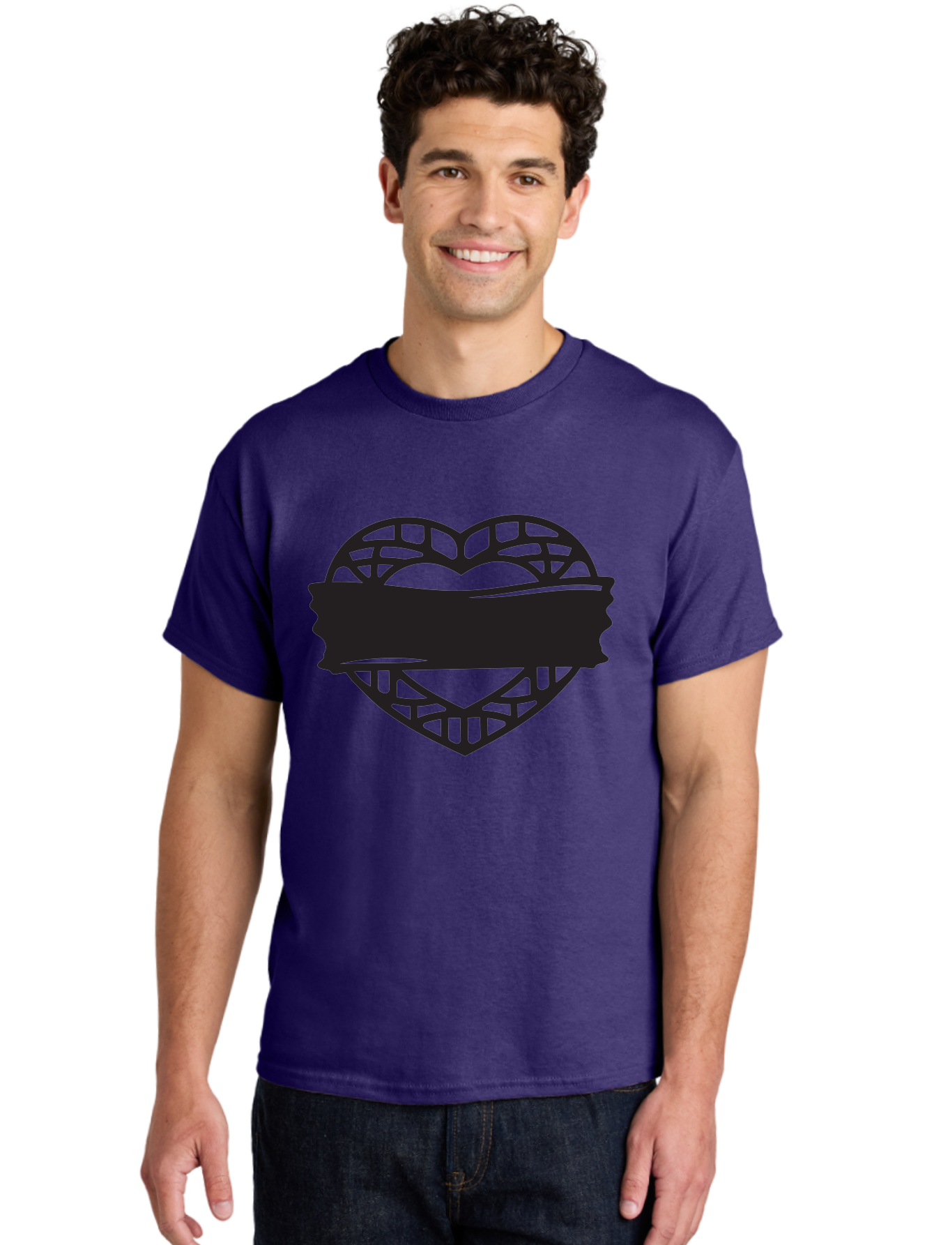Heart-With-Duct-Tape Men'S Graphic Tee, 100% Cotton, Comfortable Casual Summer Wear, Machine Washable, Heart Shape, Intricate Design, Muzzled Heart, Love Symbol, Decorative Art, Symbolic Representation, Heart Pattern Aab281