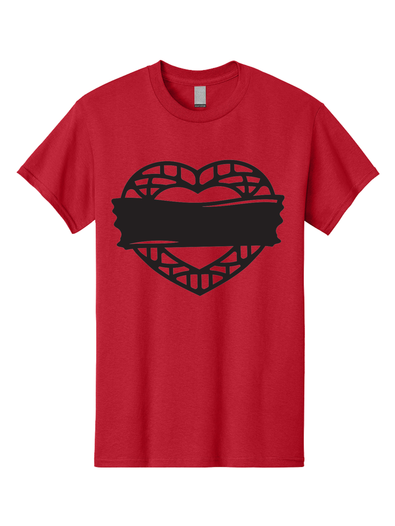 Heart-With-Duct-Tape Men'S Graphic Tee, 100% Cotton, Comfortable Casual Summer Wear, Machine Washable, Heart Shape, Intricate Design, Muzzled Heart, Love Symbol, Decorative Art, Symbolic Representation, Heart Pattern Aab281