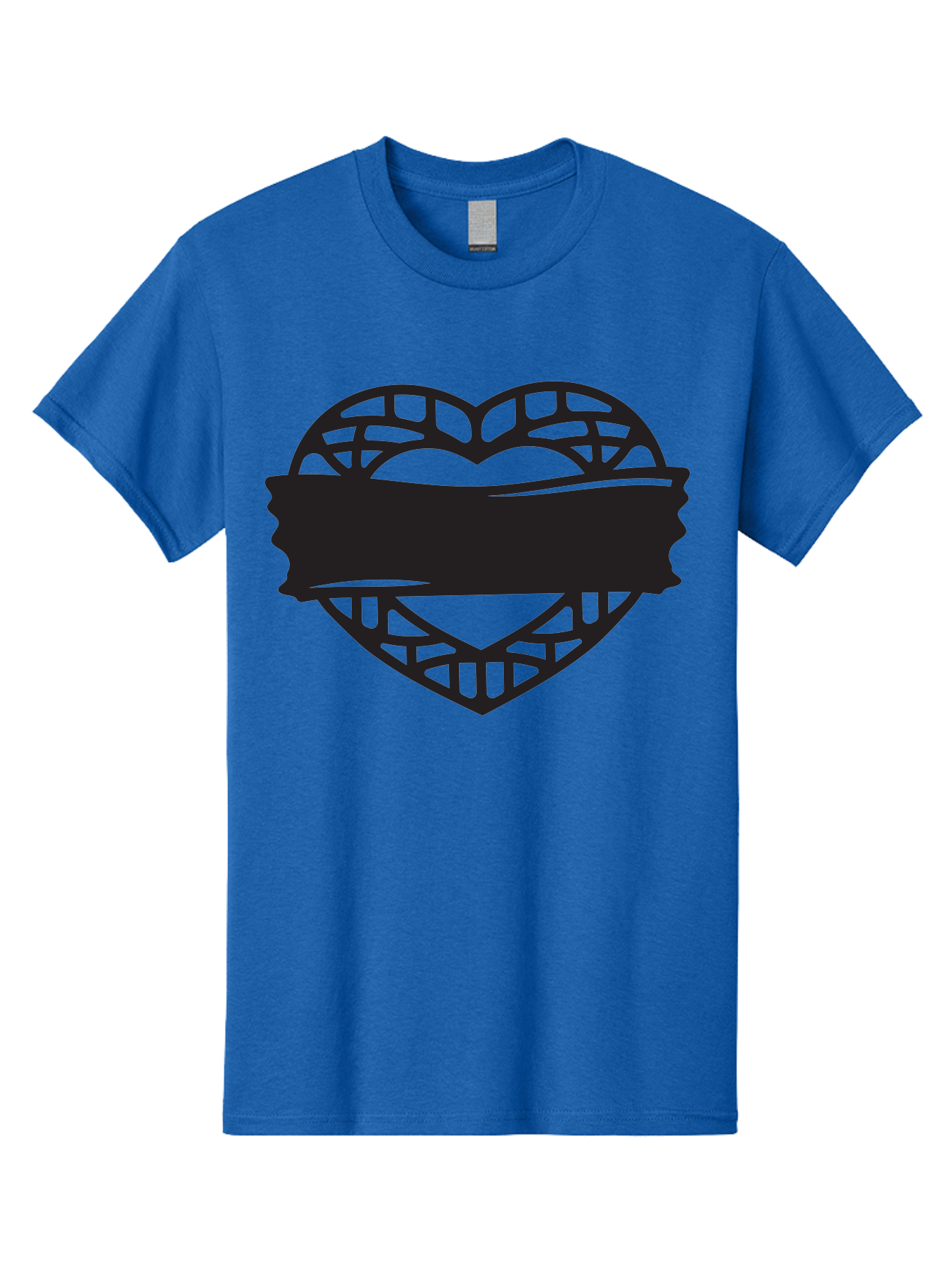 Heart-With-Duct-Tape Men'S Graphic Tee, 100% Cotton, Comfortable Casual Summer Wear, Machine Washable, Heart Shape, Intricate Design, Muzzled Heart, Love Symbol, Decorative Art, Symbolic Representation, Heart Pattern Aab281