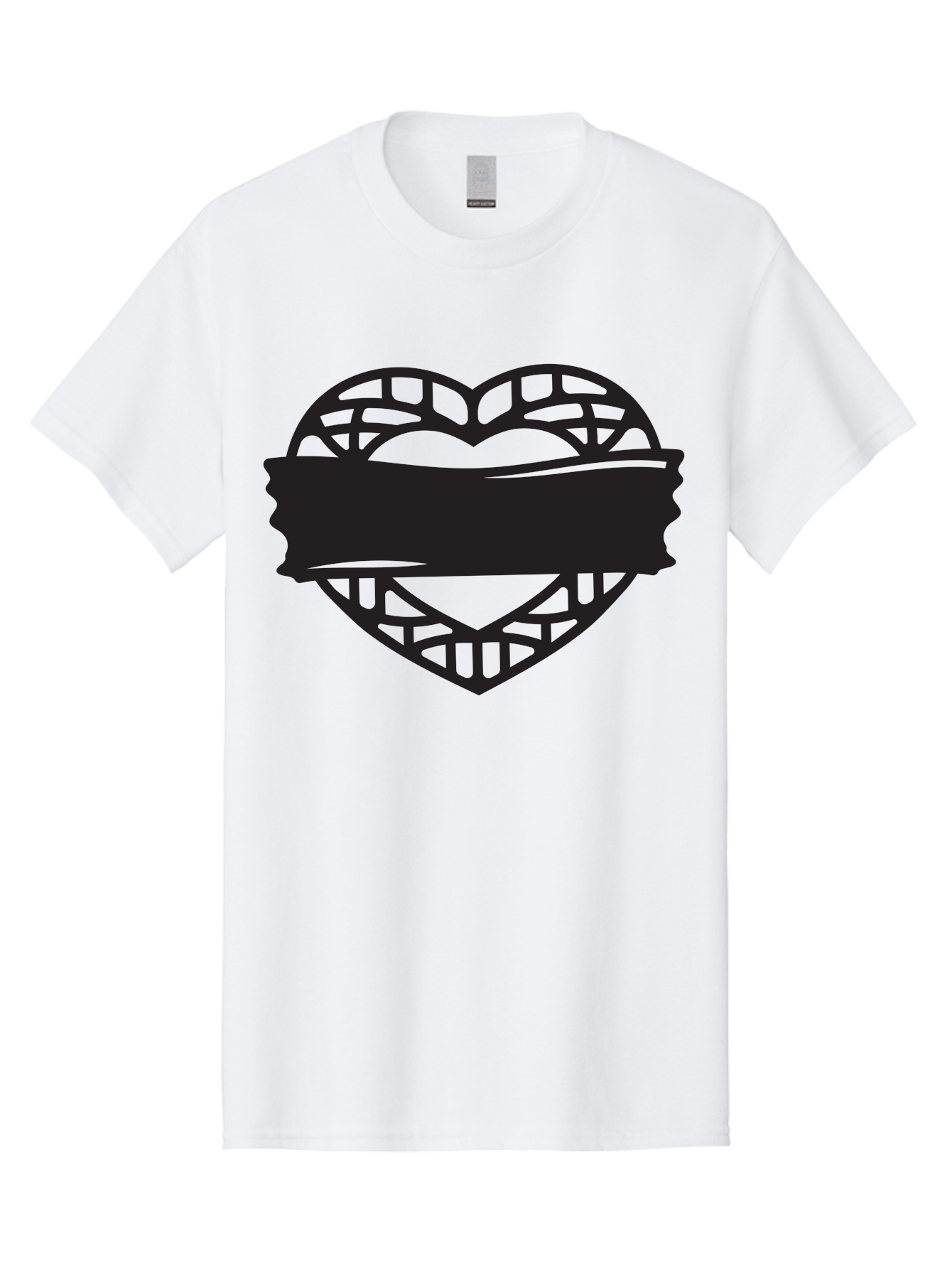 Heart-With-Duct-Tape Men'S Graphic Tee, 100% Cotton, Comfortable Casual Summer Wear, Machine Washable, Heart Shape, Intricate Design, Muzzled Heart, Love Symbol, Decorative Art, Symbolic Representation, Heart Pattern Aab281