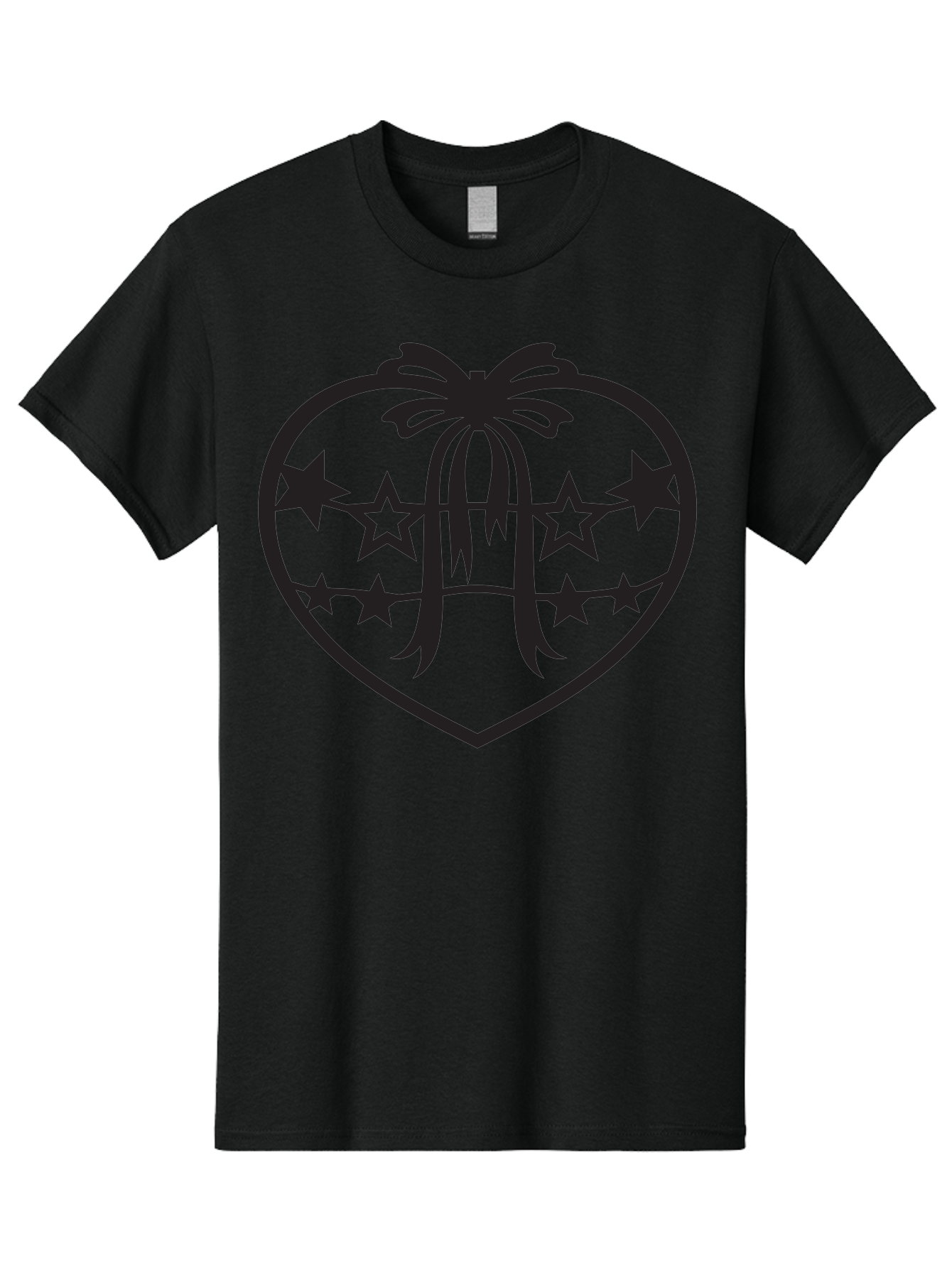 Heart-With-Ribbon-And-Stars Men'S Graphic Tee, 100% Cotton, Comfortable Casual Summer Wear, Machine Washable, Heart Shape, Stars, Ribbon Bow, Love Symbol, Heart Design, Celestial Theme, Starry Night, Heart Graphic, Ribbon, Abstract Art Aab283