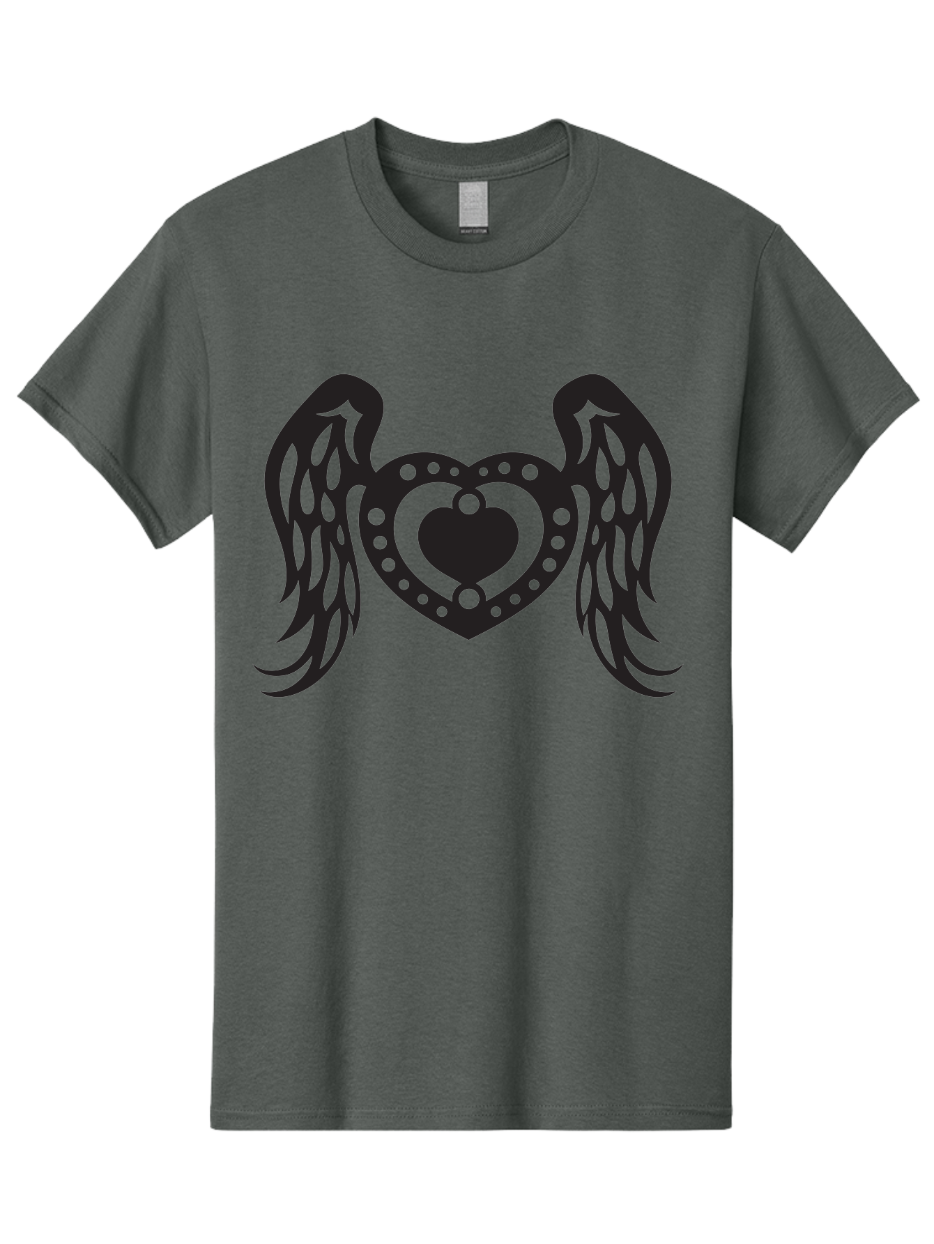 Heart-With-Wings Men'S Graphic Tee, 100% Cotton, Comfortable Casual Summer Wear, Machine Washable, Heart With Wings, Decorative Heart Design, Symbolic Heart Art, Winged Heart Illustration, Love Symbol, Heart Icon, Angel Wings, Aab287