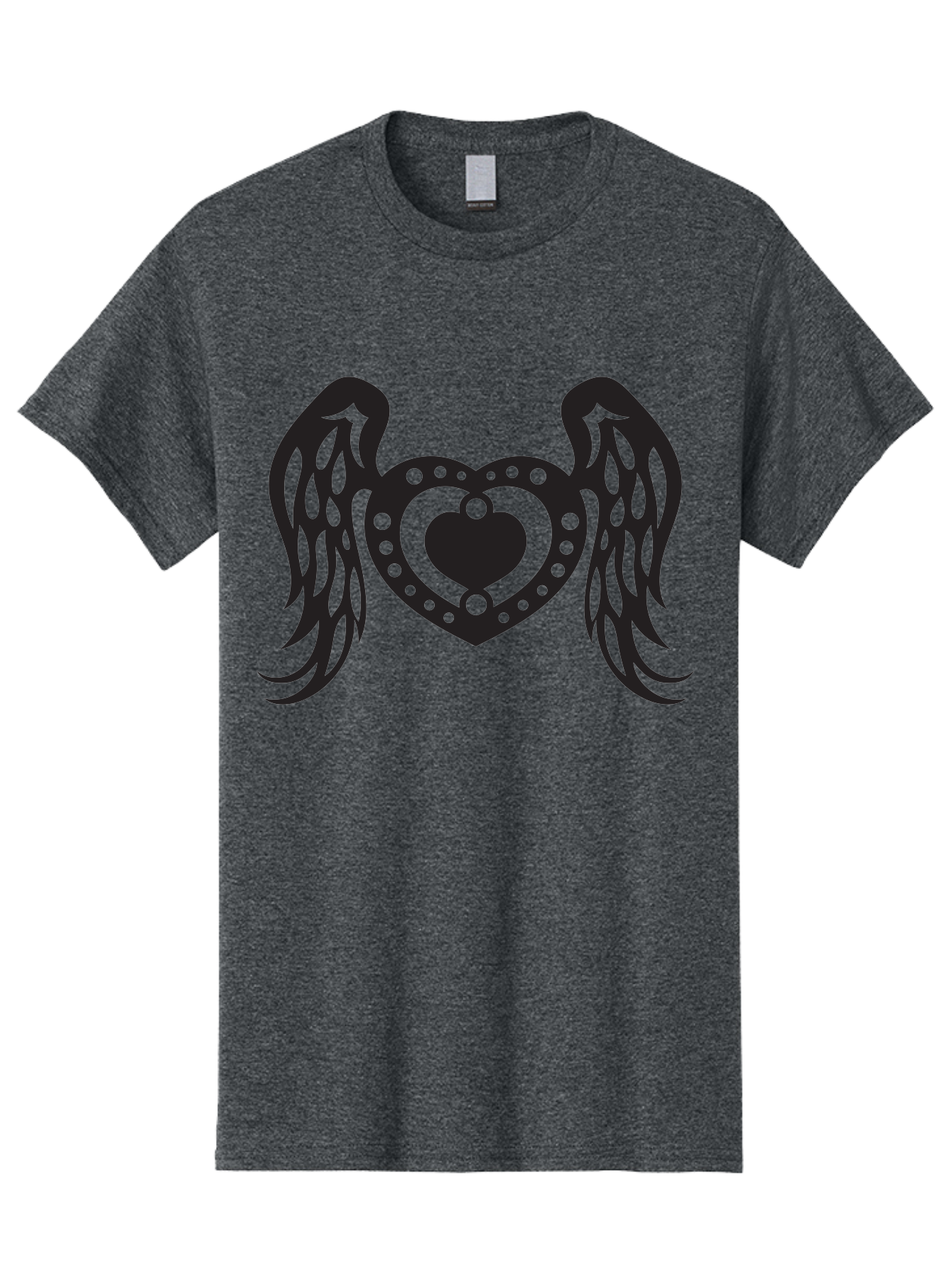 Heart-With-Wings Men'S Graphic Tee, 100% Cotton, Comfortable Casual Summer Wear, Machine Washable, Heart With Wings, Decorative Heart Design, Symbolic Heart Art, Winged Heart Illustration, Love Symbol, Heart Icon, Angel Wings, Aab287