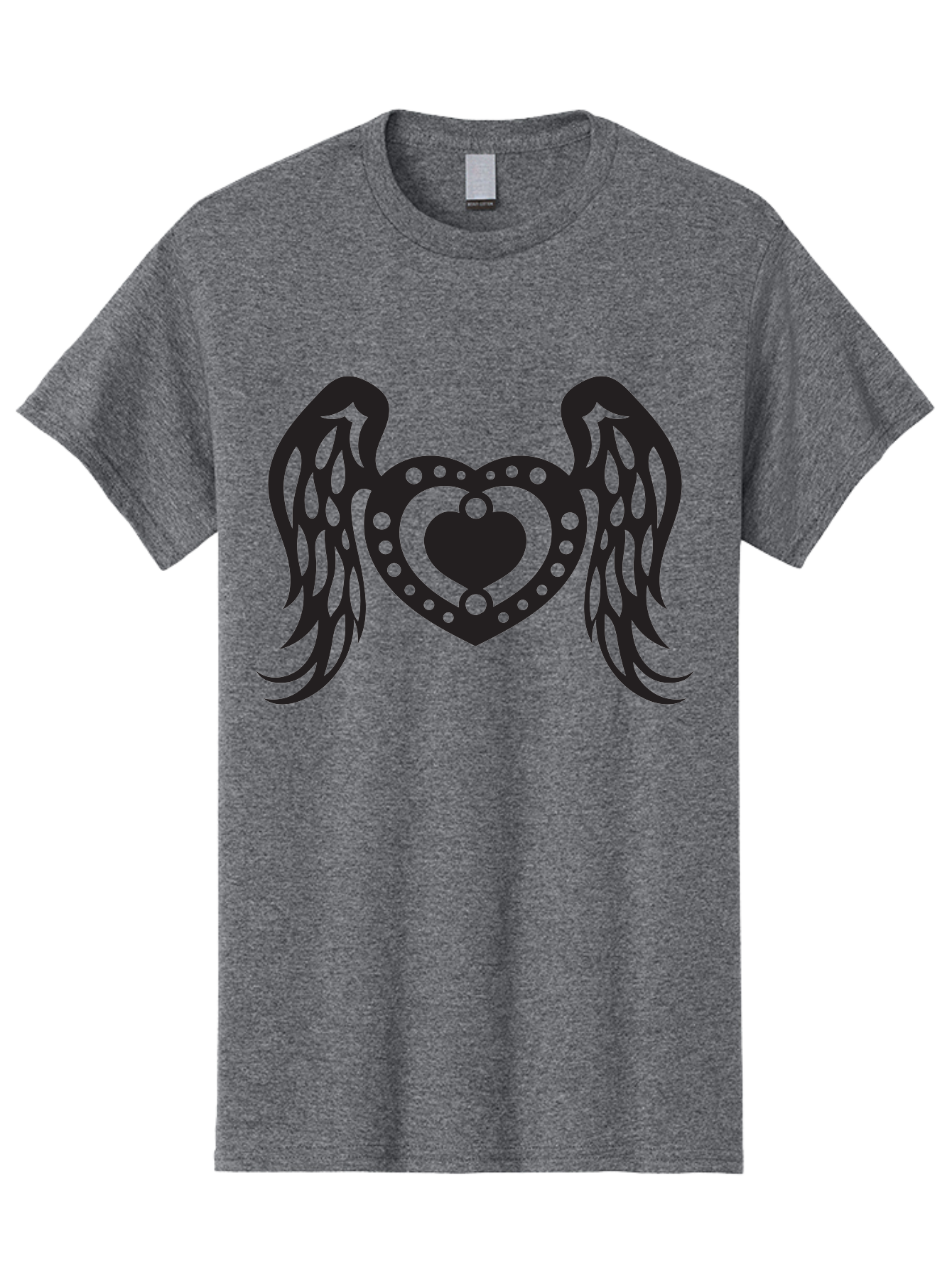 Heart-With-Wings Men'S Graphic Tee, 100% Cotton, Comfortable Casual Summer Wear, Machine Washable, Heart With Wings, Decorative Heart Design, Symbolic Heart Art, Winged Heart Illustration, Love Symbol, Heart Icon, Angel Wings, Aab287