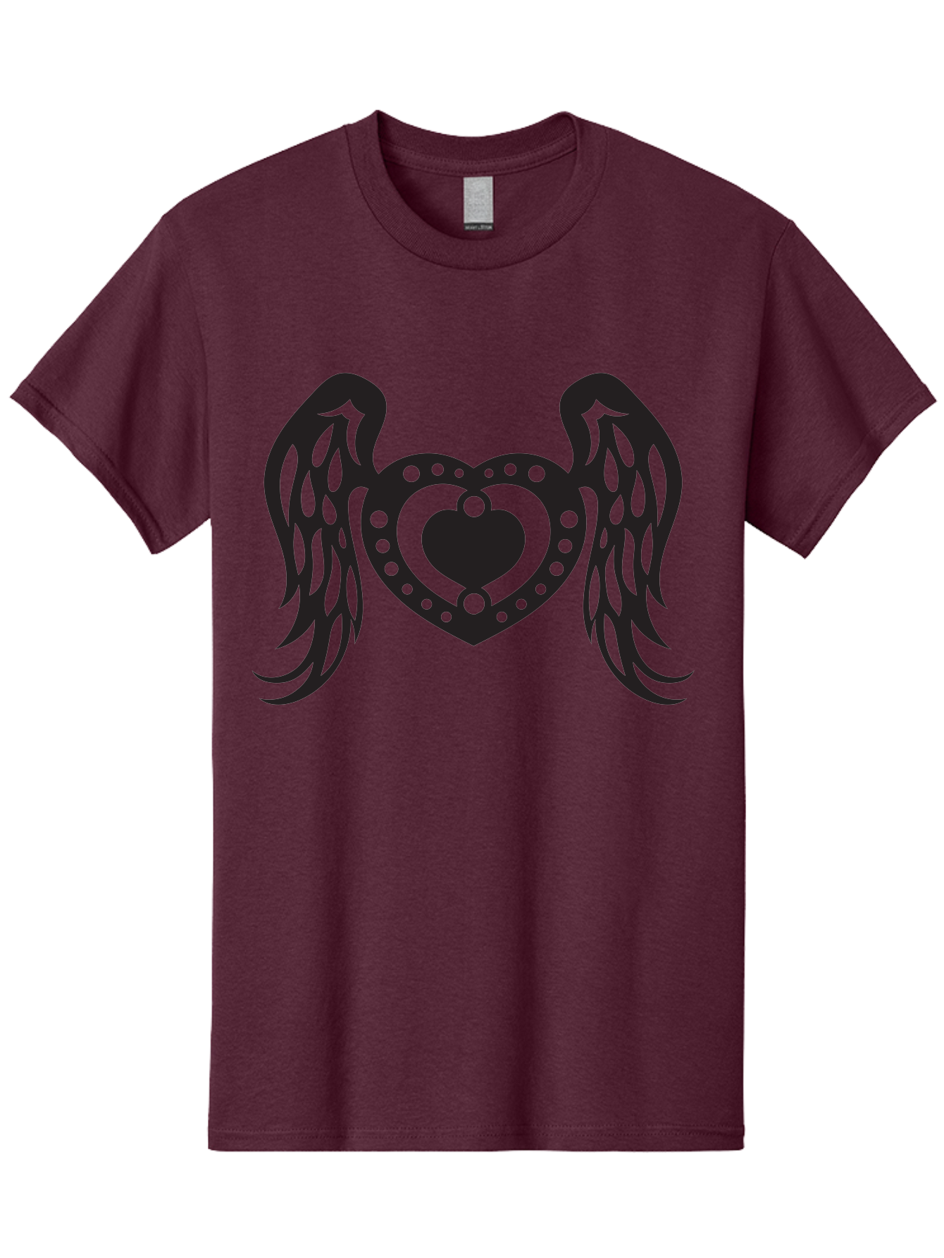 Heart-With-Wings Men'S Graphic Tee, 100% Cotton, Comfortable Casual Summer Wear, Machine Washable, Heart With Wings, Decorative Heart Design, Symbolic Heart Art, Winged Heart Illustration, Love Symbol, Heart Icon, Angel Wings, Aab287