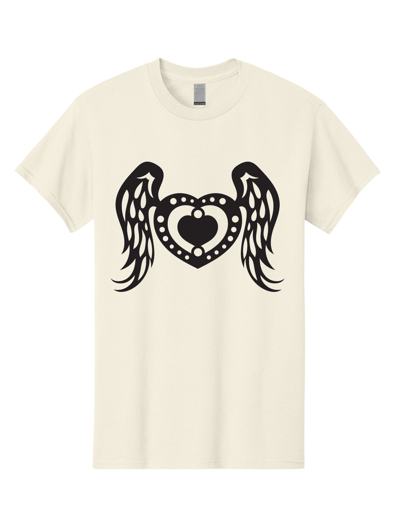 Heart-With-Wings Men'S Graphic Tee, 100% Cotton, Comfortable Casual Summer Wear, Machine Washable, Heart With Wings, Decorative Heart Design, Symbolic Heart Art, Winged Heart Illustration, Love Symbol, Heart Icon, Angel Wings, Aab287