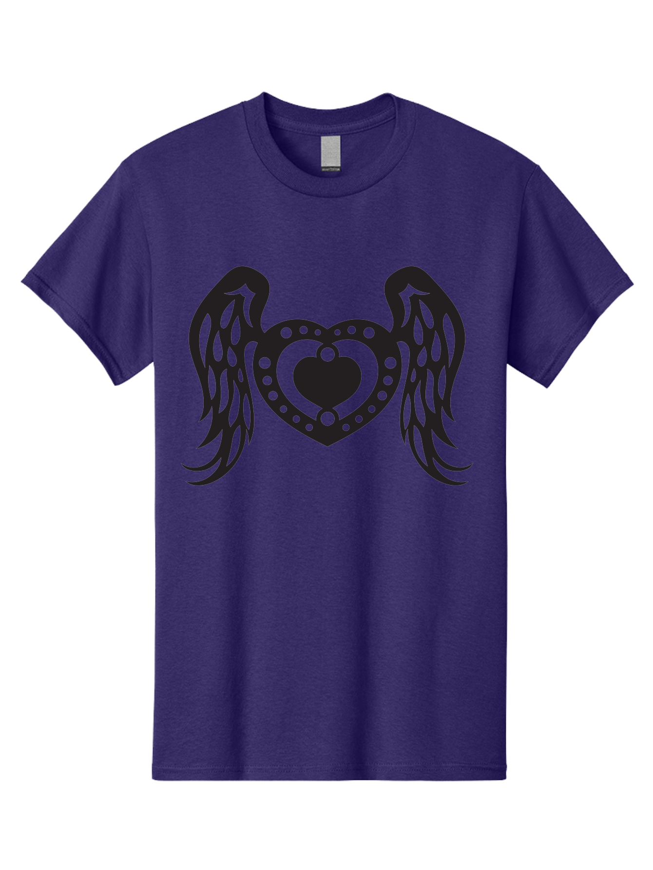 Heart-With-Wings Men'S Graphic Tee, 100% Cotton, Comfortable Casual Summer Wear, Machine Washable, Heart With Wings, Decorative Heart Design, Symbolic Heart Art, Winged Heart Illustration, Love Symbol, Heart Icon, Angel Wings, Aab287