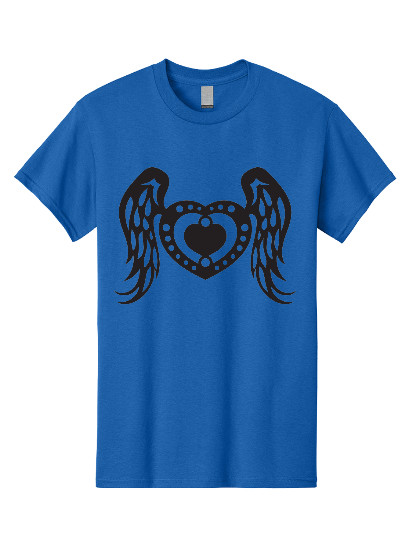 Heart-With-Wings Men'S Graphic Tee, 100% Cotton, Comfortable Casual Summer Wear, Machine Washable, Heart With Wings, Decorative Heart Design, Symbolic Heart Art, Winged Heart Illustration, Love Symbol, Heart Icon, Angel Wings, Aab287