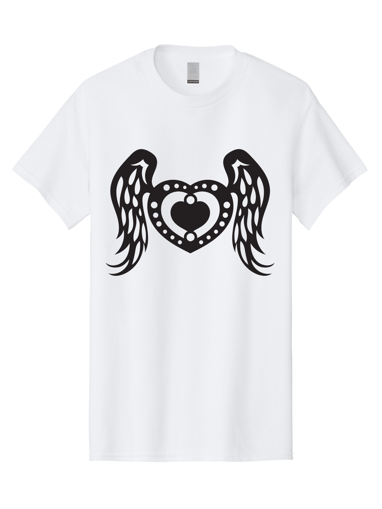 Heart-With-Wings Men'S Graphic Tee, 100% Cotton, Comfortable Casual Summer Wear, Machine Washable, Heart With Wings, Decorative Heart Design, Symbolic Heart Art, Winged Heart Illustration, Love Symbol, Heart Icon, Angel Wings, Aab287