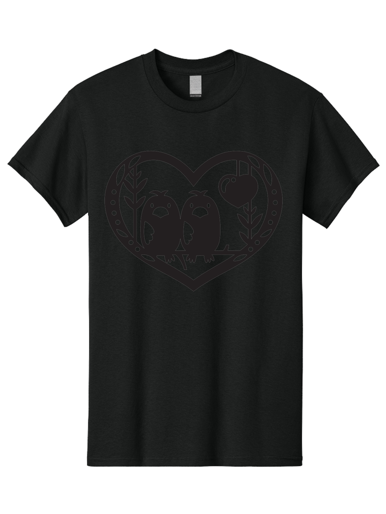 Love-Birds-1 Men'S Graphic Tee, 100% Cotton, Comfortable Casual Summer Wear, Machine Washable, Pair Of Birds Perched On Branch, Heart-Shaped Frame, Love Symbolism, Decorative Design, Minimalist Style, Simple Shapes, Cute Illustration, Aab291