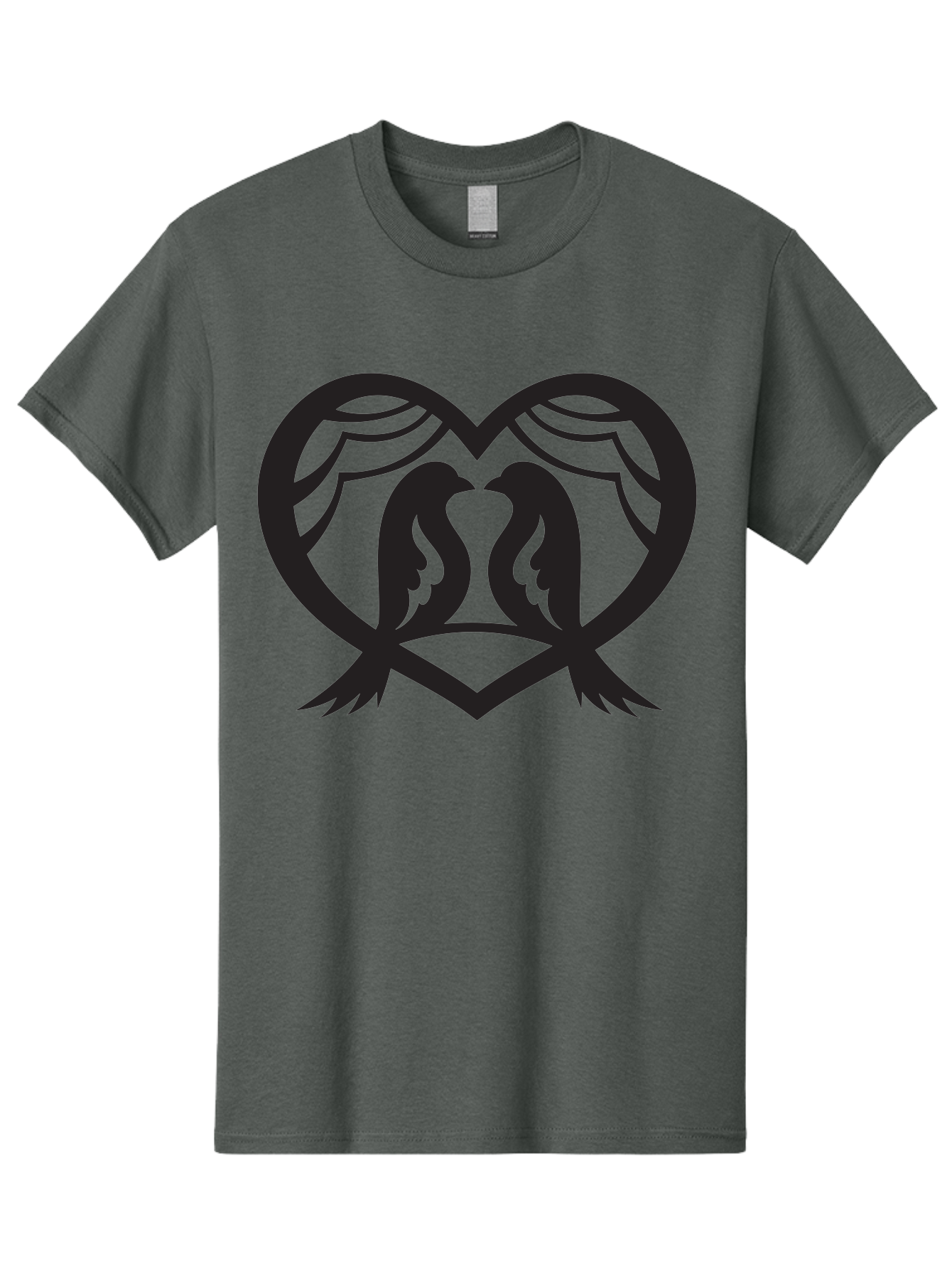 Love-Birds Men'S Graphic Tee, 100% Cotton, Comfortable Casual Summer Wear, Machine Washable, Two Doves, Doves Kissing, Heart Shape, Symbol Of Love, Peaceful Doves, Love Birds, Heart Symbol, Gentle Creatures, Symbolic Art, Dove Hearts Aab293