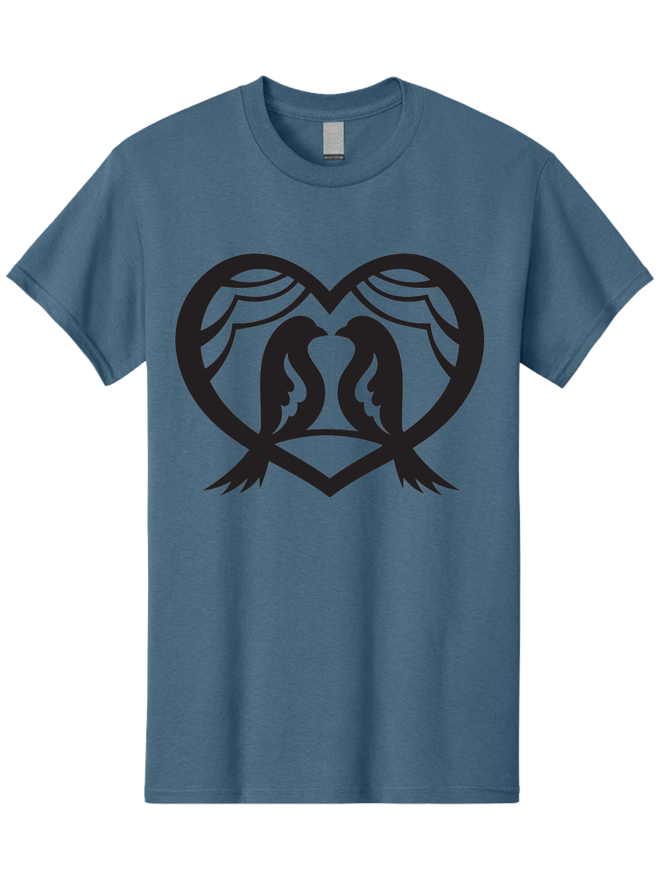 Love-Birds Men'S Graphic Tee, 100% Cotton, Comfortable Casual Summer Wear, Machine Washable, Two Doves, Doves Kissing, Heart Shape, Symbol Of Love, Peaceful Doves, Love Birds, Heart Symbol, Gentle Creatures, Symbolic Art, Dove Hearts Aab293