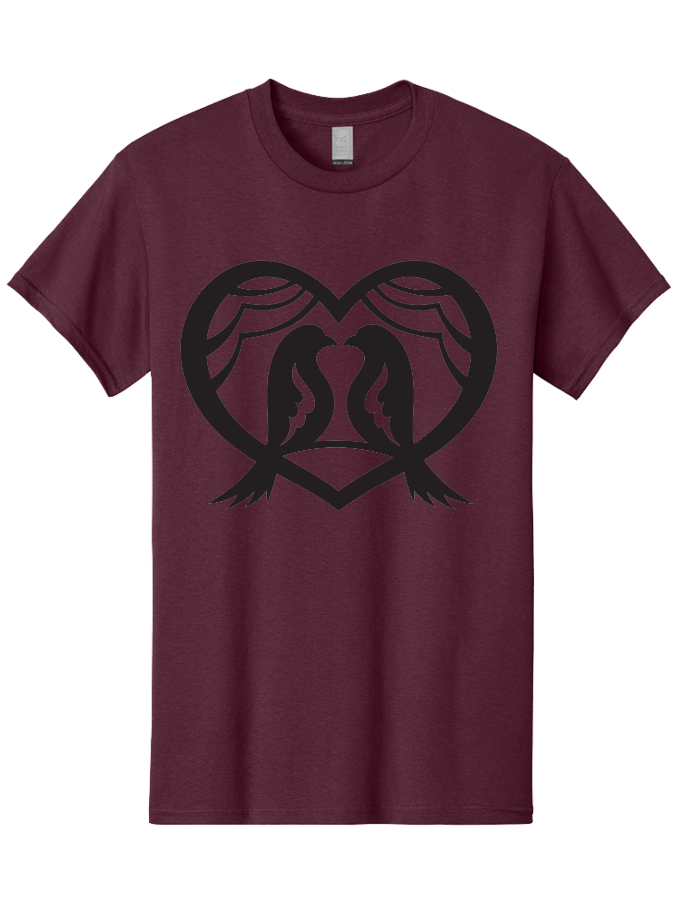 Love-Birds Men'S Graphic Tee, 100% Cotton, Comfortable Casual Summer Wear, Machine Washable, Two Doves, Doves Kissing, Heart Shape, Symbol Of Love, Peaceful Doves, Love Birds, Heart Symbol, Gentle Creatures, Symbolic Art, Dove Hearts Aab293
