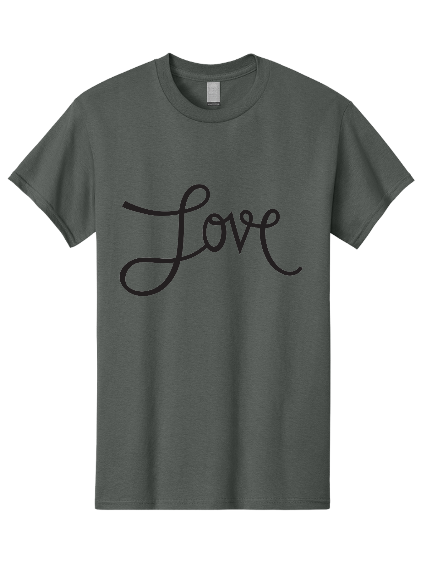 Love Men'S Graphic Tee, 100% Cotton, Comfortable Casual Summer Wear, Machine Washable, Love Typography, Cursive Font, Black Text, Romantic Quote, Affectionate Message, Heartwarming Phrase, Elegant Script Aab294