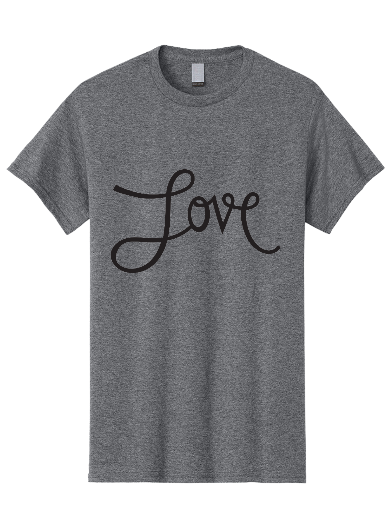 Love Men'S Graphic Tee, 100% Cotton, Comfortable Casual Summer Wear, Machine Washable, Love Typography, Cursive Font, Black Text, Romantic Quote, Affectionate Message, Heartwarming Phrase, Elegant Script Aab294
