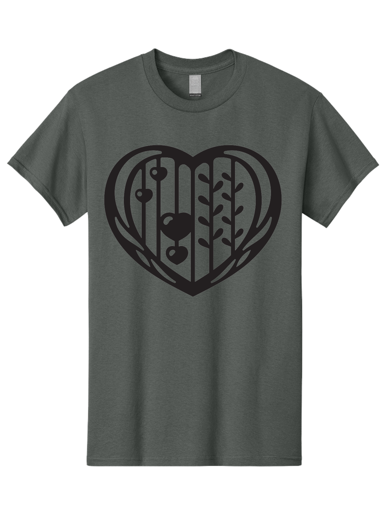 Mobile-Cage-Heart Men'S Graphic Tee, 100% Cotton, Comfortable Casual Summer Wear, Machine Washable, Heart-Shaped Cage, Bird Trapped, Love Symbol, Restricted Freedom, Emotional Confinement, Symbol Of Love, Heart, Birdcage Aab295