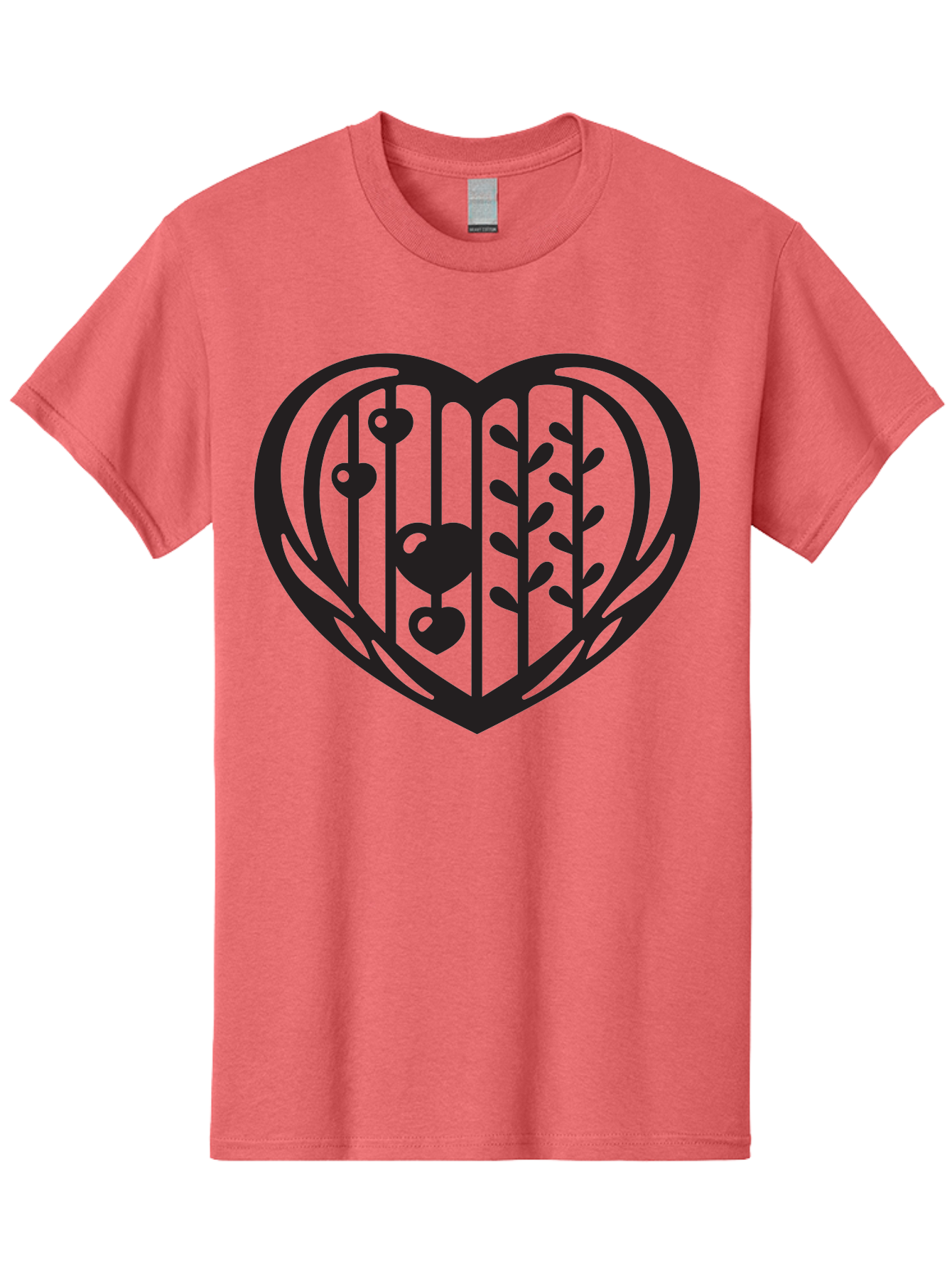 Mobile-Cage-Heart Men'S Graphic Tee, 100% Cotton, Comfortable Casual Summer Wear, Machine Washable, Heart-Shaped Cage, Bird Trapped, Love Symbol, Restricted Freedom, Emotional Confinement, Symbol Of Love, Heart, Birdcage Aab295