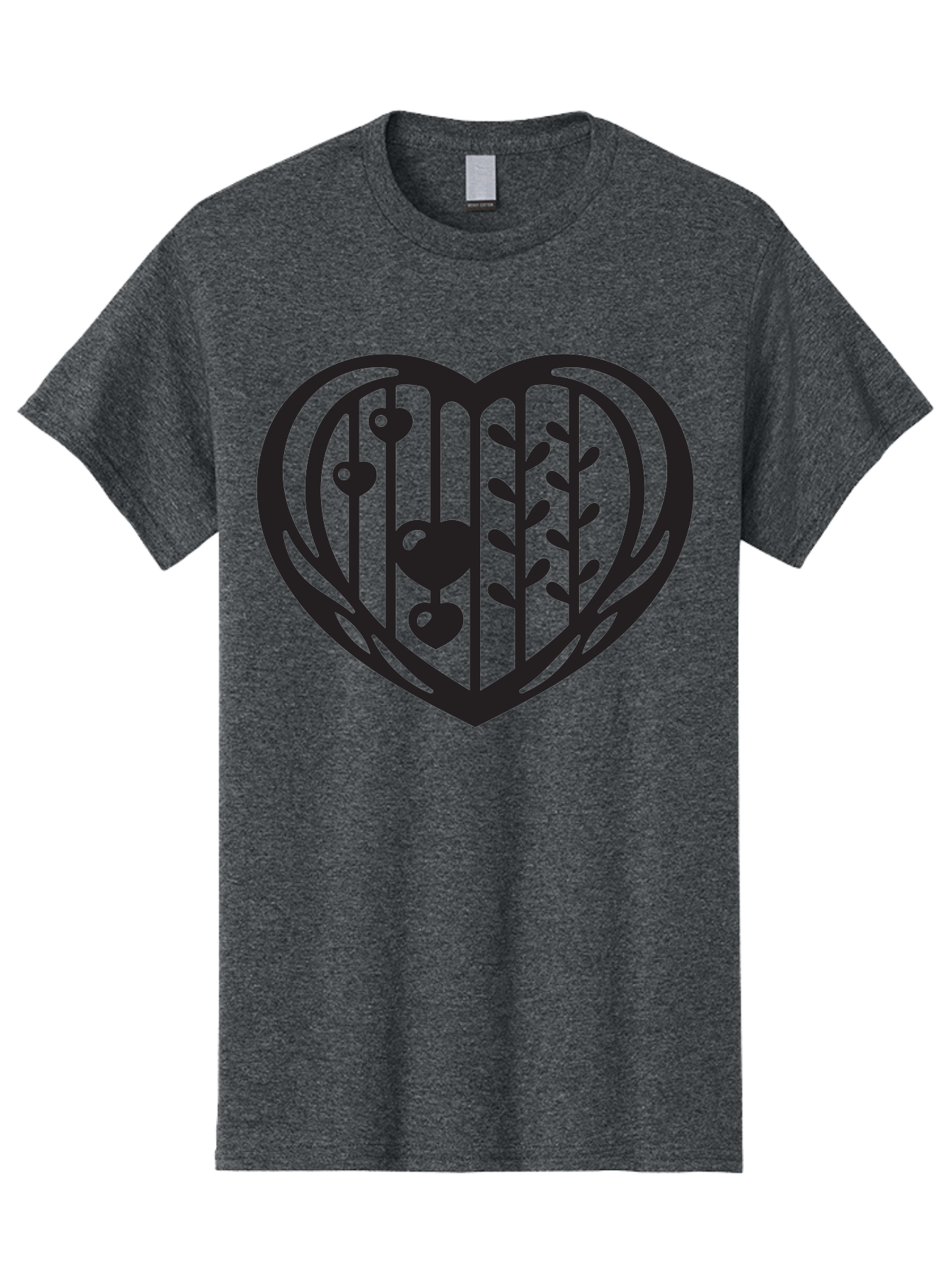 Mobile-Cage-Heart Men'S Graphic Tee, 100% Cotton, Comfortable Casual Summer Wear, Machine Washable, Heart-Shaped Cage, Bird Trapped, Love Symbol, Restricted Freedom, Emotional Confinement, Symbol Of Love, Heart, Birdcage Aab295
