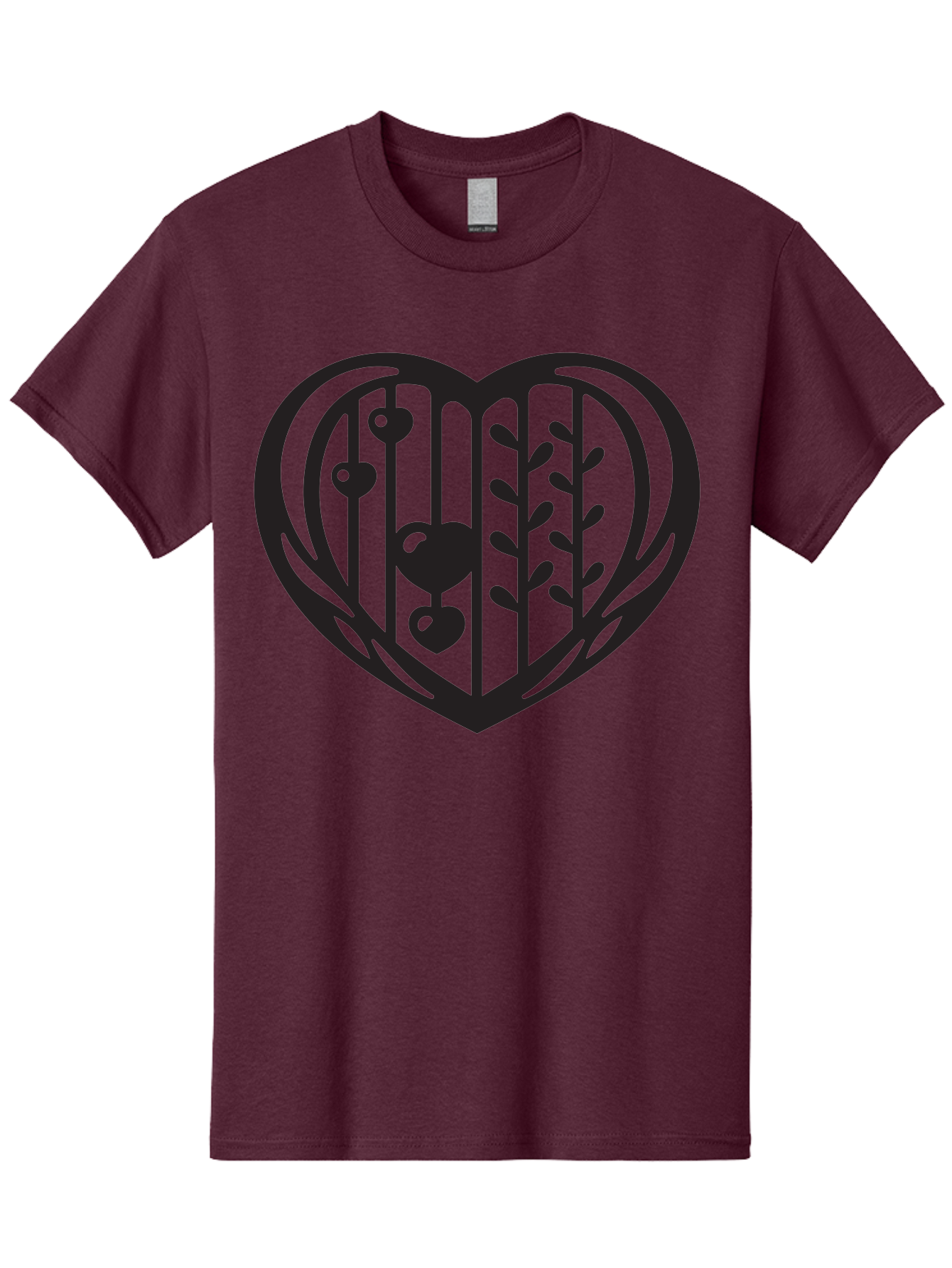 Mobile-Cage-Heart Men'S Graphic Tee, 100% Cotton, Comfortable Casual Summer Wear, Machine Washable, Heart-Shaped Cage, Bird Trapped, Love Symbol, Restricted Freedom, Emotional Confinement, Symbol Of Love, Heart, Birdcage Aab295