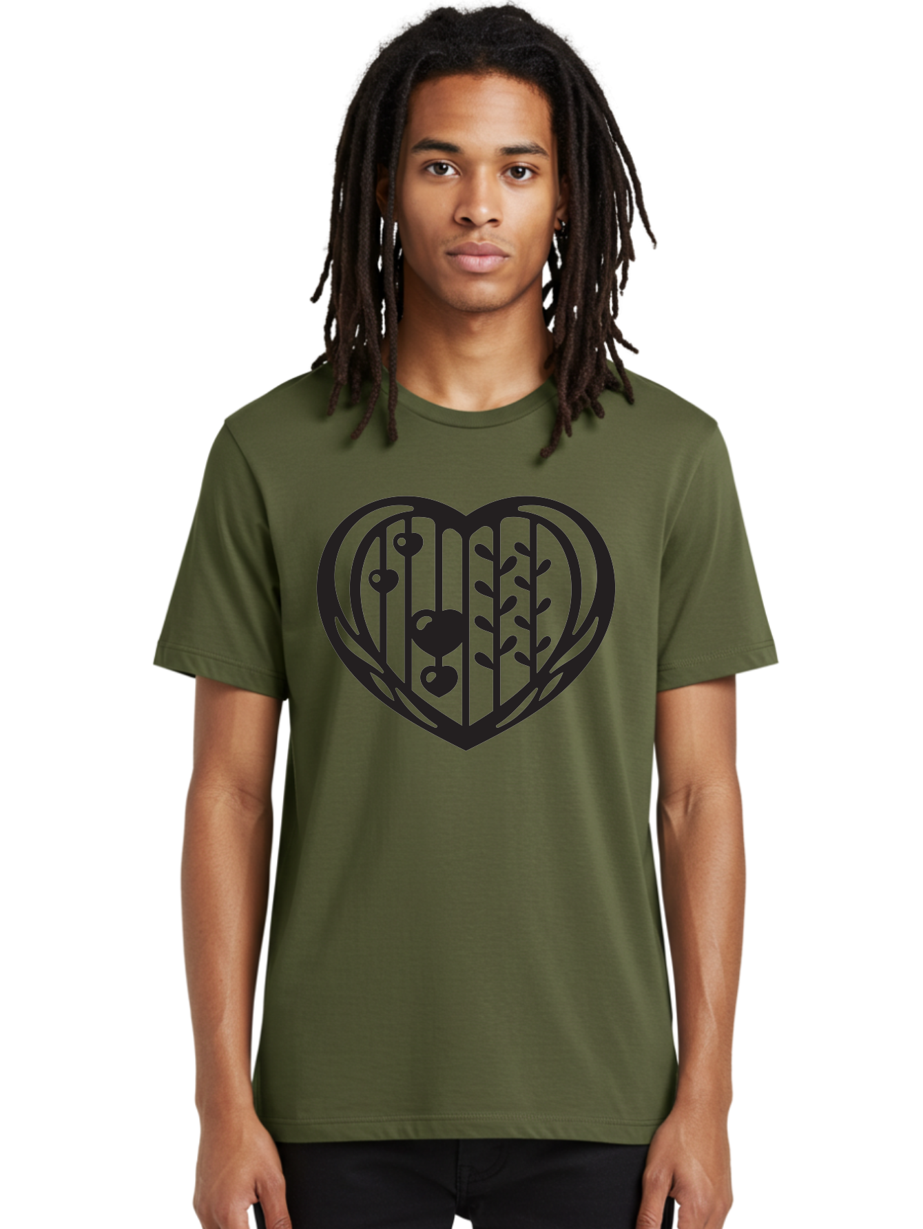 Mobile-Cage-Heart Men'S Graphic Tee, 100% Cotton, Comfortable Casual Summer Wear, Machine Washable, Heart-Shaped Cage, Bird Trapped, Love Symbol, Restricted Freedom, Emotional Confinement, Symbol Of Love, Heart, Birdcage Aab295