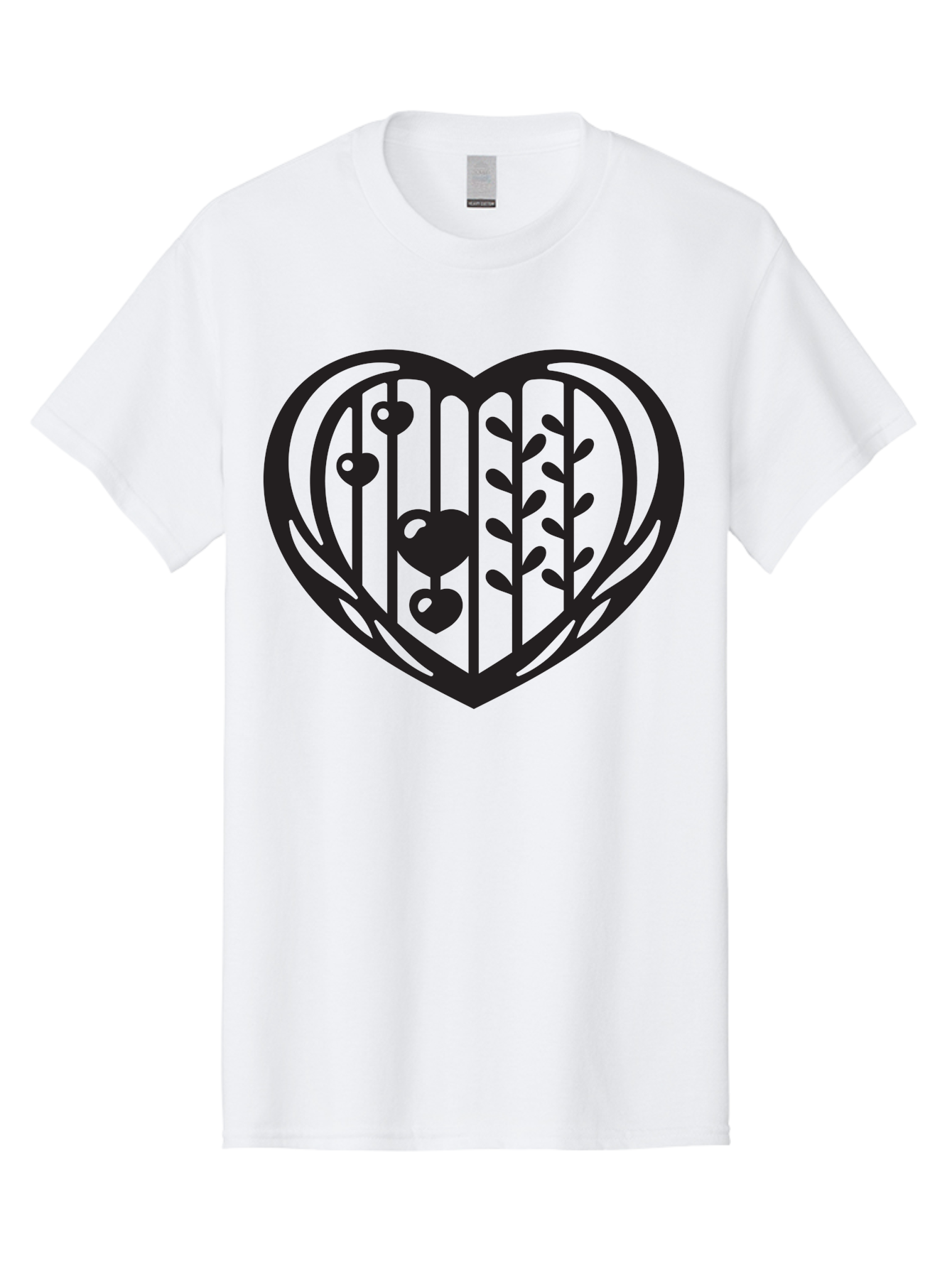 Mobile-Cage-Heart Men'S Graphic Tee, 100% Cotton, Comfortable Casual Summer Wear, Machine Washable, Heart-Shaped Cage, Bird Trapped, Love Symbol, Restricted Freedom, Emotional Confinement, Symbol Of Love, Heart, Birdcage Aab295