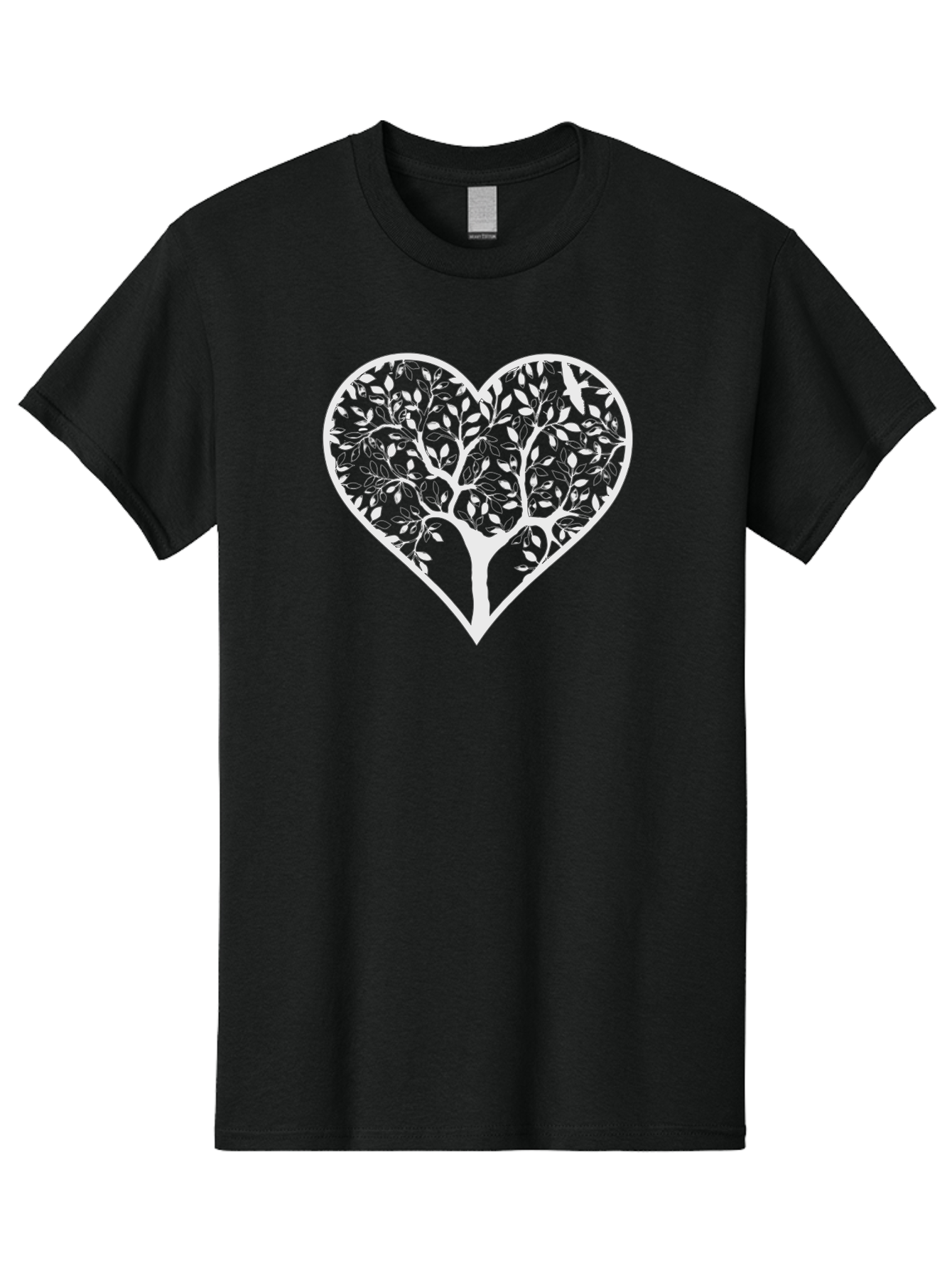 Tree-Of-Life-Heart Men'S Graphic Tee, 100% Cotton, Comfortable Casual Summer Wear, Machine Washable, Tree In Heart Shape, Leafy Branches, Symbolic Art, Love And Nature, Heart-Shaped Tree, Intricate Design, Symbolic Representation, Aab308