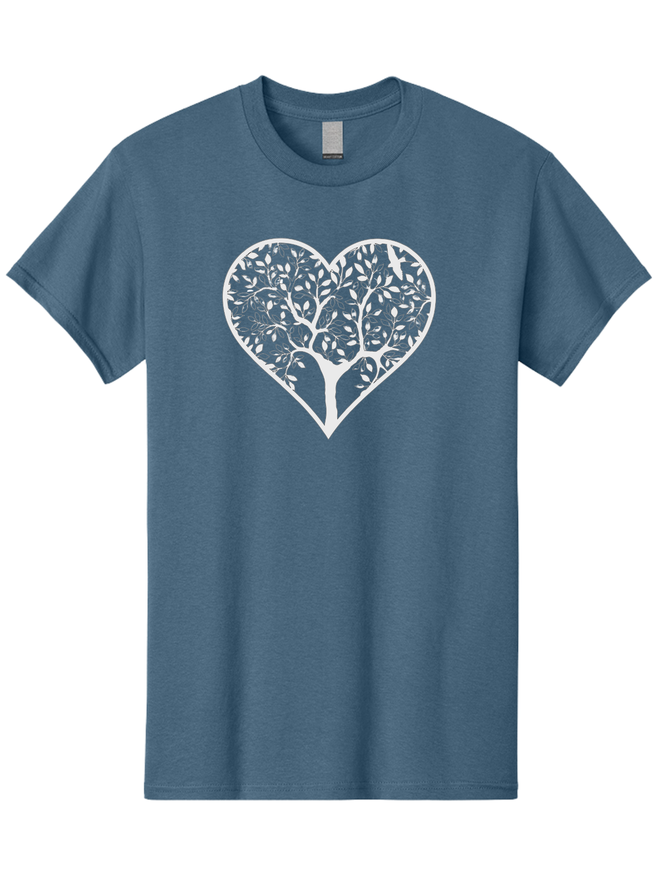 Tree-Of-Life-Heart Men'S Graphic Tee, 100% Cotton, Comfortable Casual Summer Wear, Machine Washable, Tree In Heart Shape, Leafy Branches, Symbolic Art, Love And Nature, Heart-Shaped Tree, Intricate Design, Symbolic Representation, Aab308