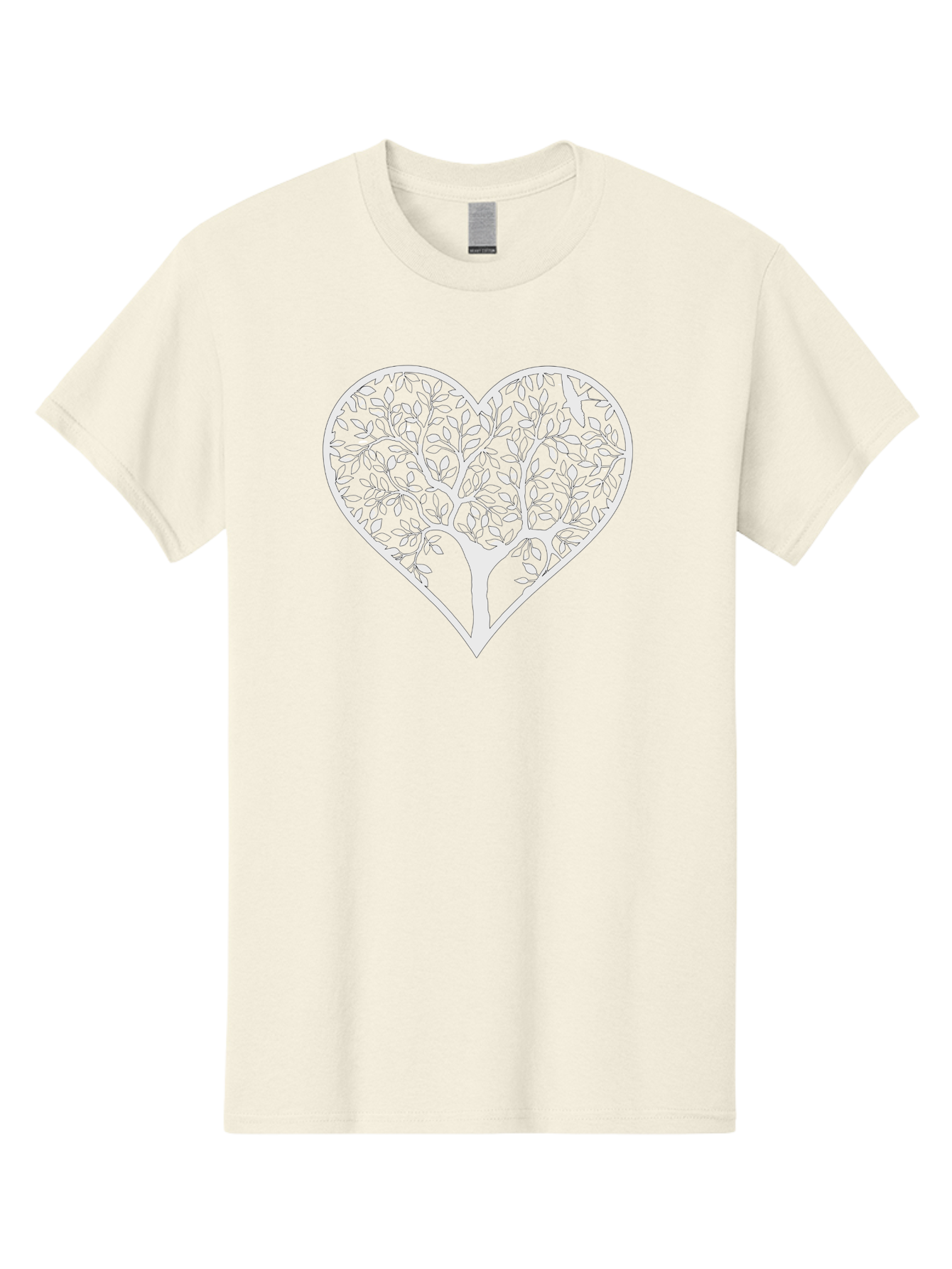 Tree-Of-Life-Heart Men'S Graphic Tee, 100% Cotton, Comfortable Casual Summer Wear, Machine Washable, Tree In Heart Shape, Leafy Branches, Symbolic Art, Love And Nature, Heart-Shaped Tree, Intricate Design, Symbolic Representation, Aab308