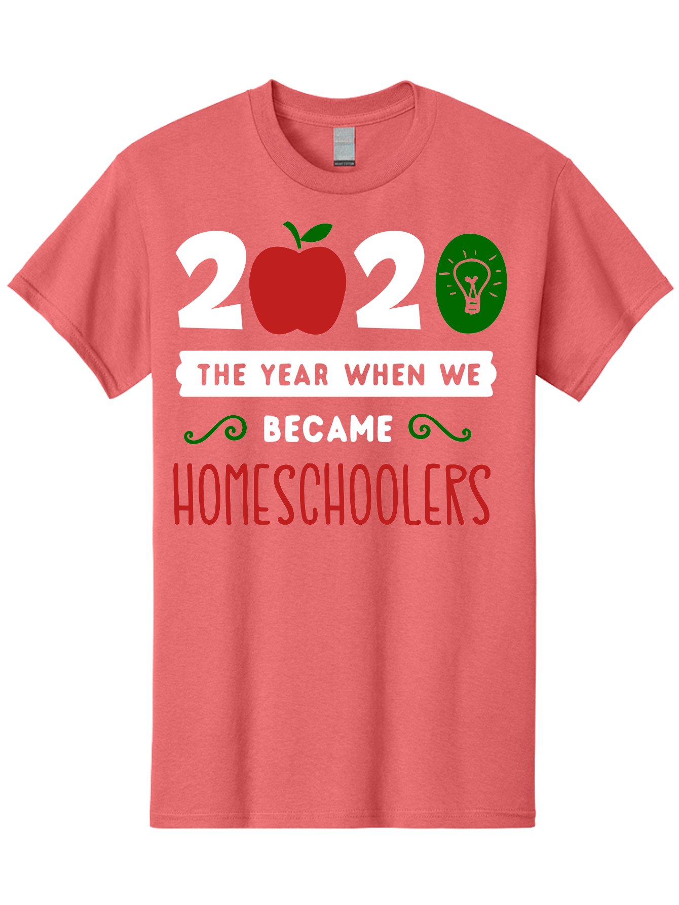 2020-The-Year-When-We-Became-Homeschoolers-2 Men'S Graphic Tee, 100% Cotton, Comfortable Casual Summer Wear, Machine Washable, Homeschooling, 2020, Year Of Change, Education, Learning At Home, Homeschoolers, New Normal, Covid-19 Impact, Aab310