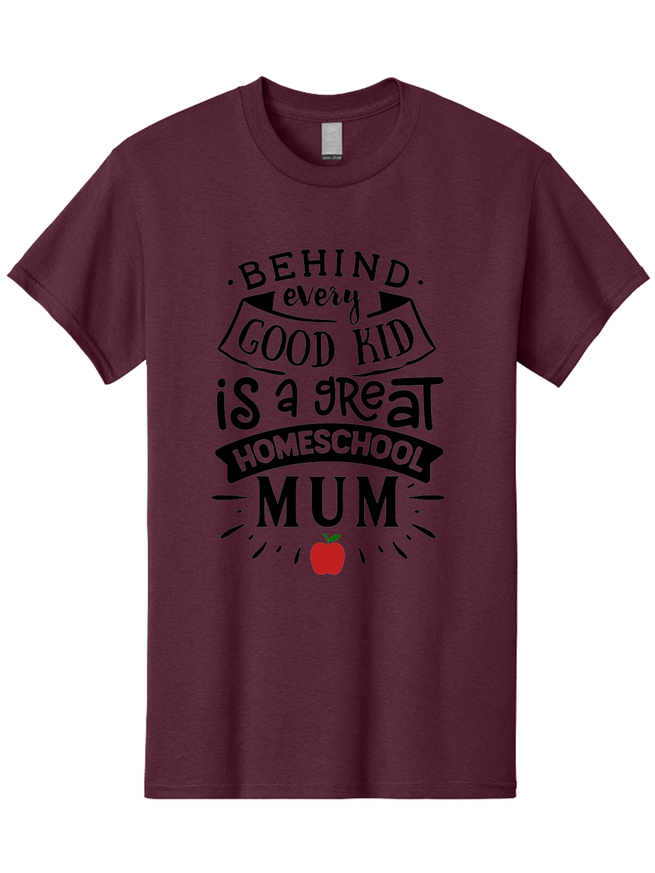 Behind-Every-Good-Kid-3 Men'S Graphic Tee, 100% Cotton, Comfortable Casual Summer Wear, Machine Washable, Homeschool Mum Appreciation, Proud Homeschool Parent, Supportive Mother, Homeschooling Journey, Behind Every Good Kid, Aab315