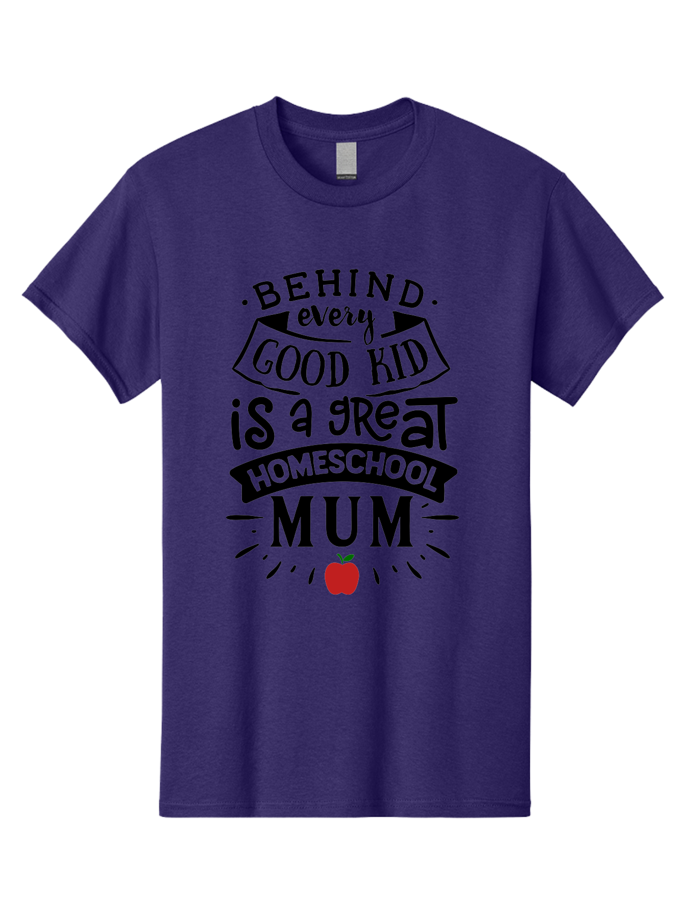 Behind-Every-Good-Kid-3 Men'S Graphic Tee, 100% Cotton, Comfortable Casual Summer Wear, Machine Washable, Homeschool Mum Appreciation, Proud Homeschool Parent, Supportive Mother, Homeschooling Journey, Behind Every Good Kid, Aab315