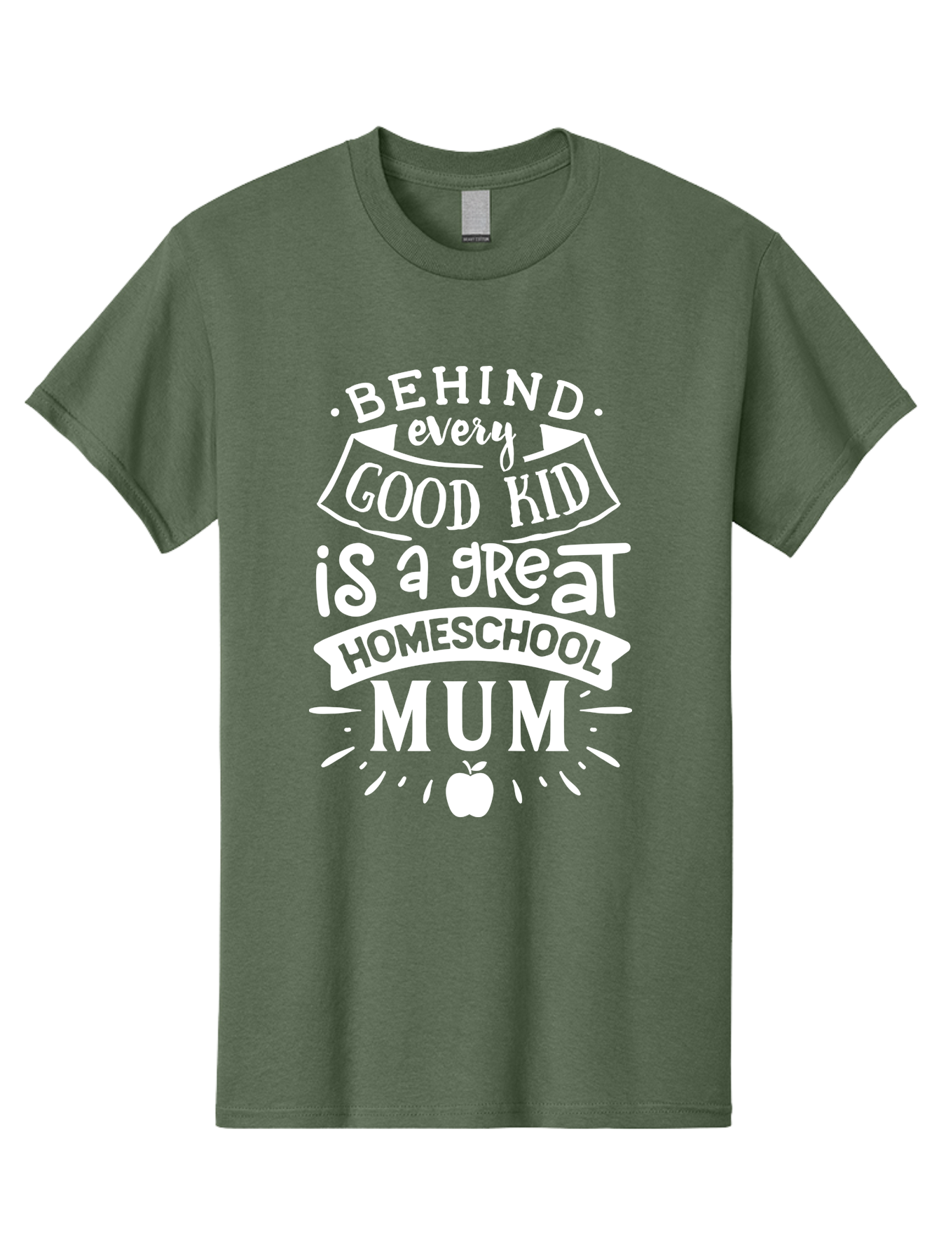 Behind-Every-Good-Kid-Is-A-Great-Homeschool-Mum-1 Men'S Graphic Tee, 100% Cotton, Comfortable Casual Summer Wear, Machine Washable, Homeschool Mum Appreciation, Parenting Quote, Educational Support, Motherhood Tribute, Aab316