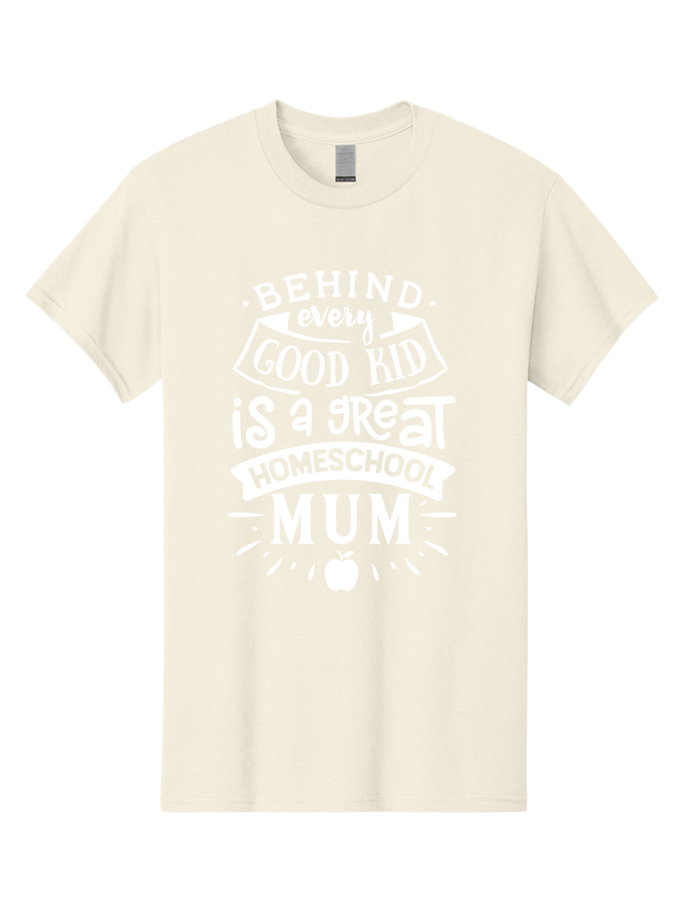 Behind-Every-Good-Kid-Is-A-Great-Homeschool-Mum-1 Men'S Graphic Tee, 100% Cotton, Comfortable Casual Summer Wear, Machine Washable, Homeschool Mum Appreciation, Parenting Quote, Educational Support, Motherhood Tribute, Aab316