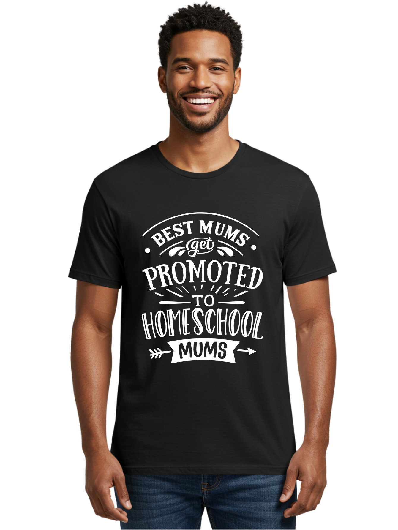 Best-Mums-Get-Promoted-To-Homeschool-Mums Men'S Graphic Tee, 100% Cotton, Comfortable Casual Summer Wear, Machine Washable, Homeschool Mums, Best Mums, Promotion, Parenting, Education, Homeschooling, Mom Life, Motherhood, Funny Quote, Aab322