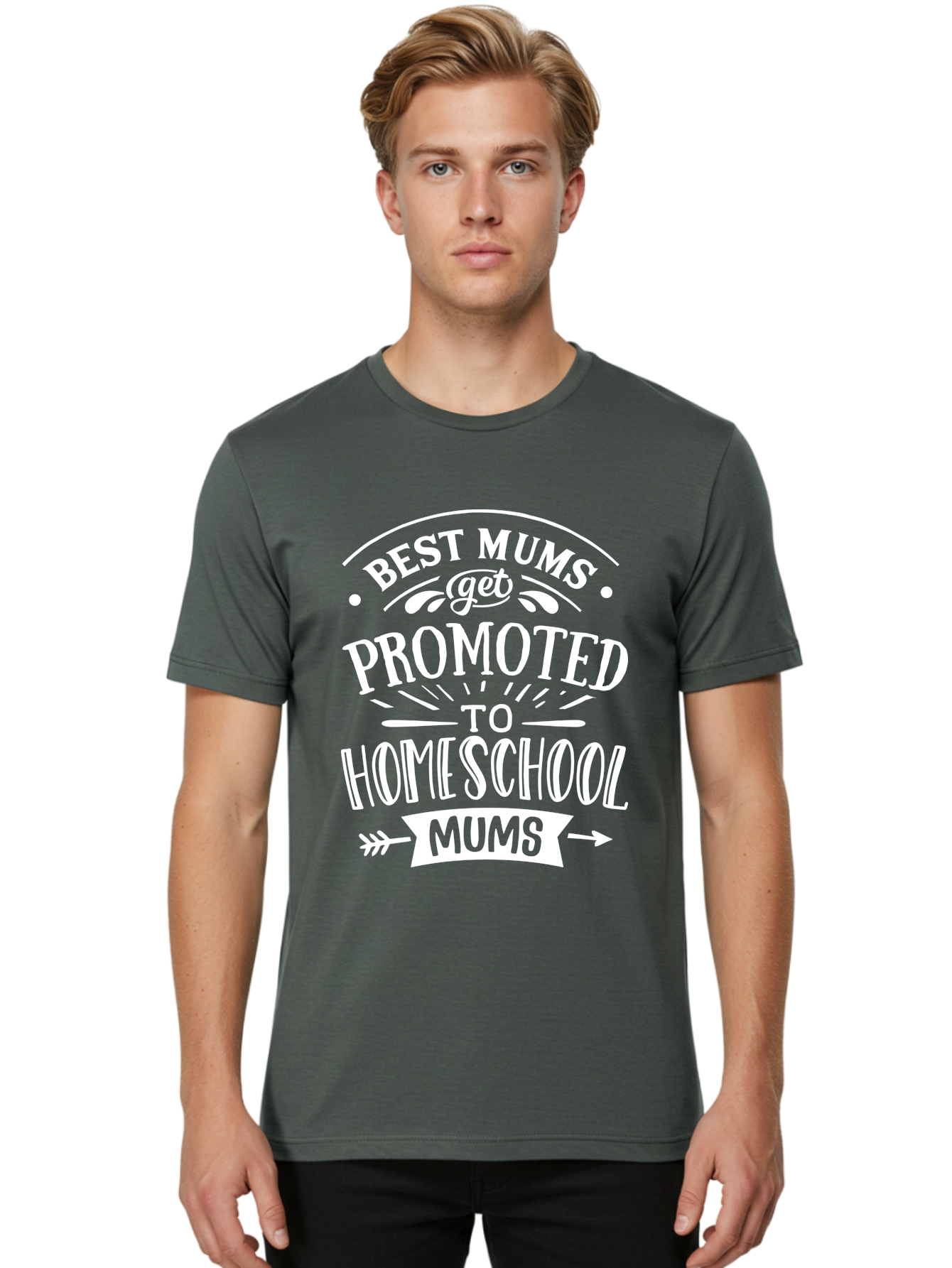 Best-Mums-Get-Promoted-To-Homeschool-Mums Men'S Graphic Tee, 100% Cotton, Comfortable Casual Summer Wear, Machine Washable, Homeschool Mums, Best Mums, Promotion, Parenting, Education, Homeschooling, Mom Life, Motherhood, Funny Quote, Aab322