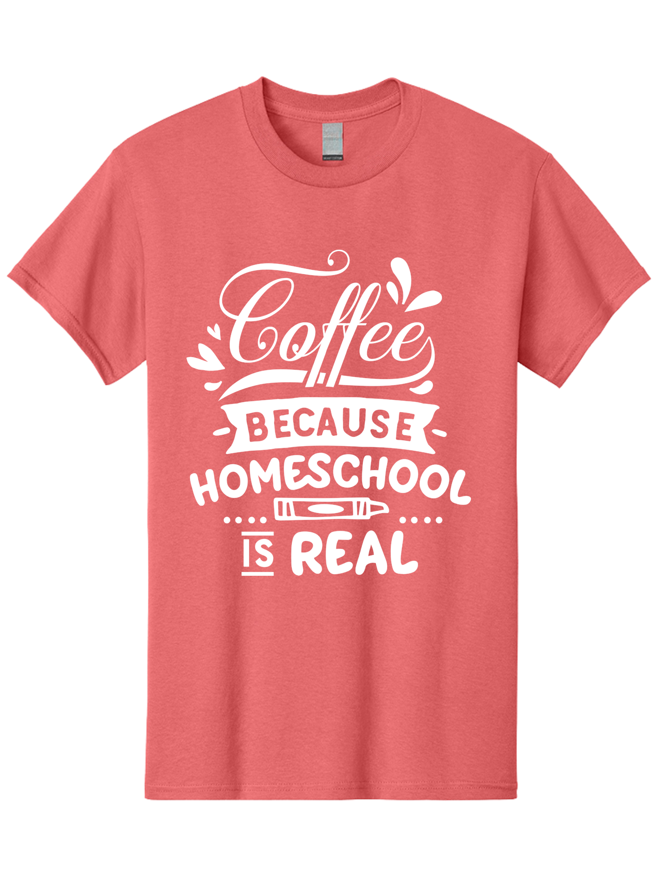 Coffee-Because-Homeschool-Is-Real-1 Men'S Graphic Tee, 100% Cotton, Comfortable Casual Summer Wear, Machine Washable, Homeschooling, Coffee Humor, Parenting Joke, Educational Quote, Teacher Humor, Coffee Lover, Homeschool Mom, Funny Saying Aab324