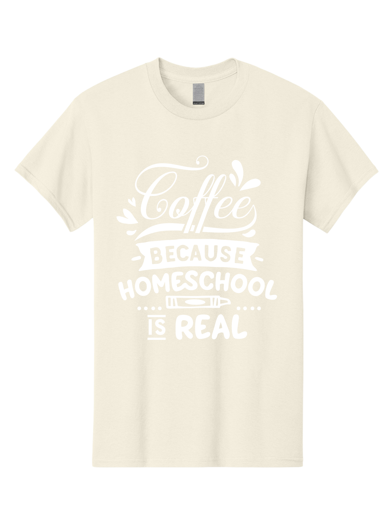 Coffee-Because-Homeschool-Is-Real-1 Men'S Graphic Tee, 100% Cotton, Comfortable Casual Summer Wear, Machine Washable, Homeschooling, Coffee Humor, Parenting Joke, Educational Quote, Teacher Humor, Coffee Lover, Homeschool Mom, Funny Saying Aab324