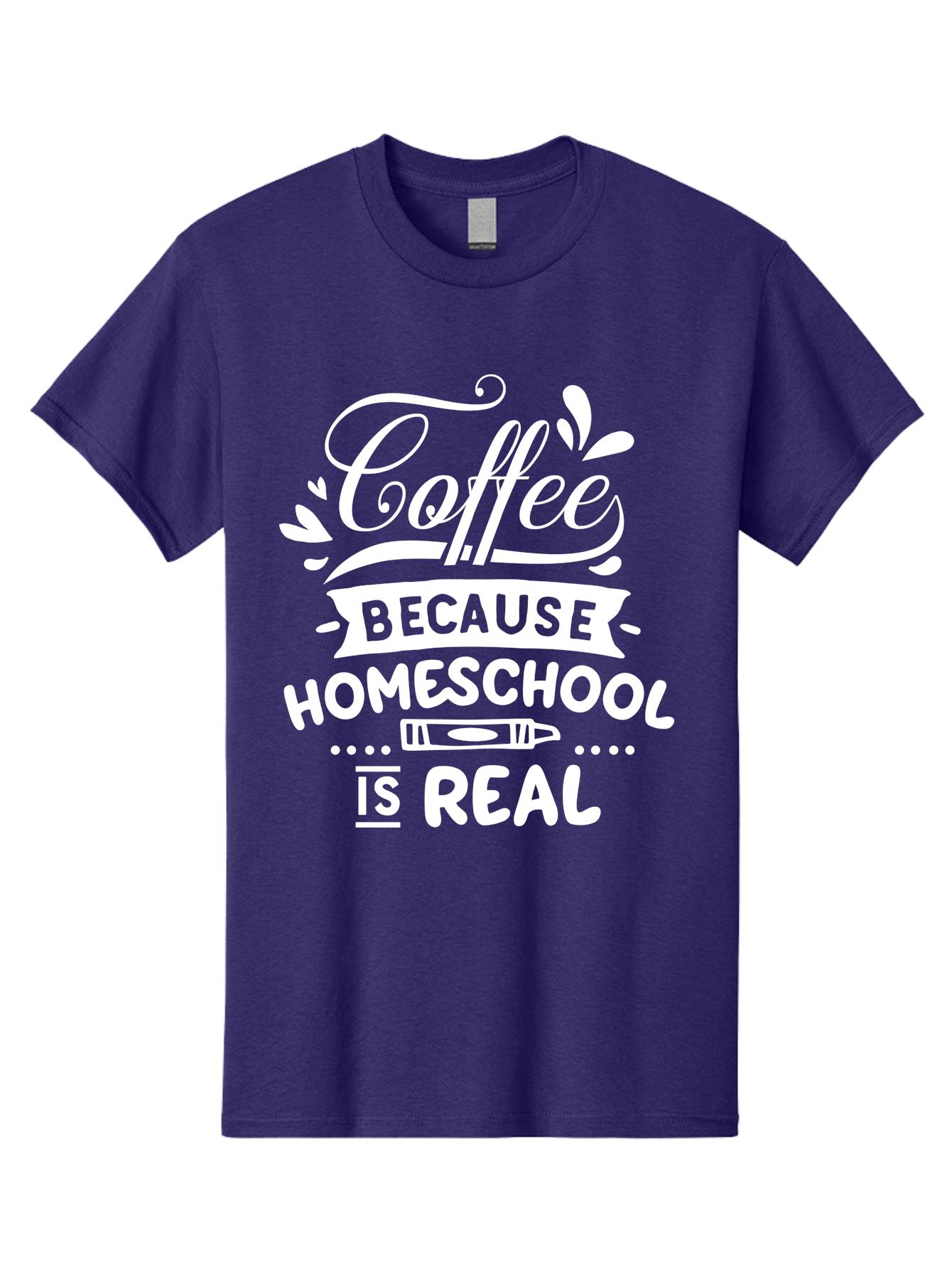 Coffee-Because-Homeschool-Is-Real-1 Men'S Graphic Tee, 100% Cotton, Comfortable Casual Summer Wear, Machine Washable, Homeschooling, Coffee Humor, Parenting Joke, Educational Quote, Teacher Humor, Coffee Lover, Homeschool Mom, Funny Saying Aab324