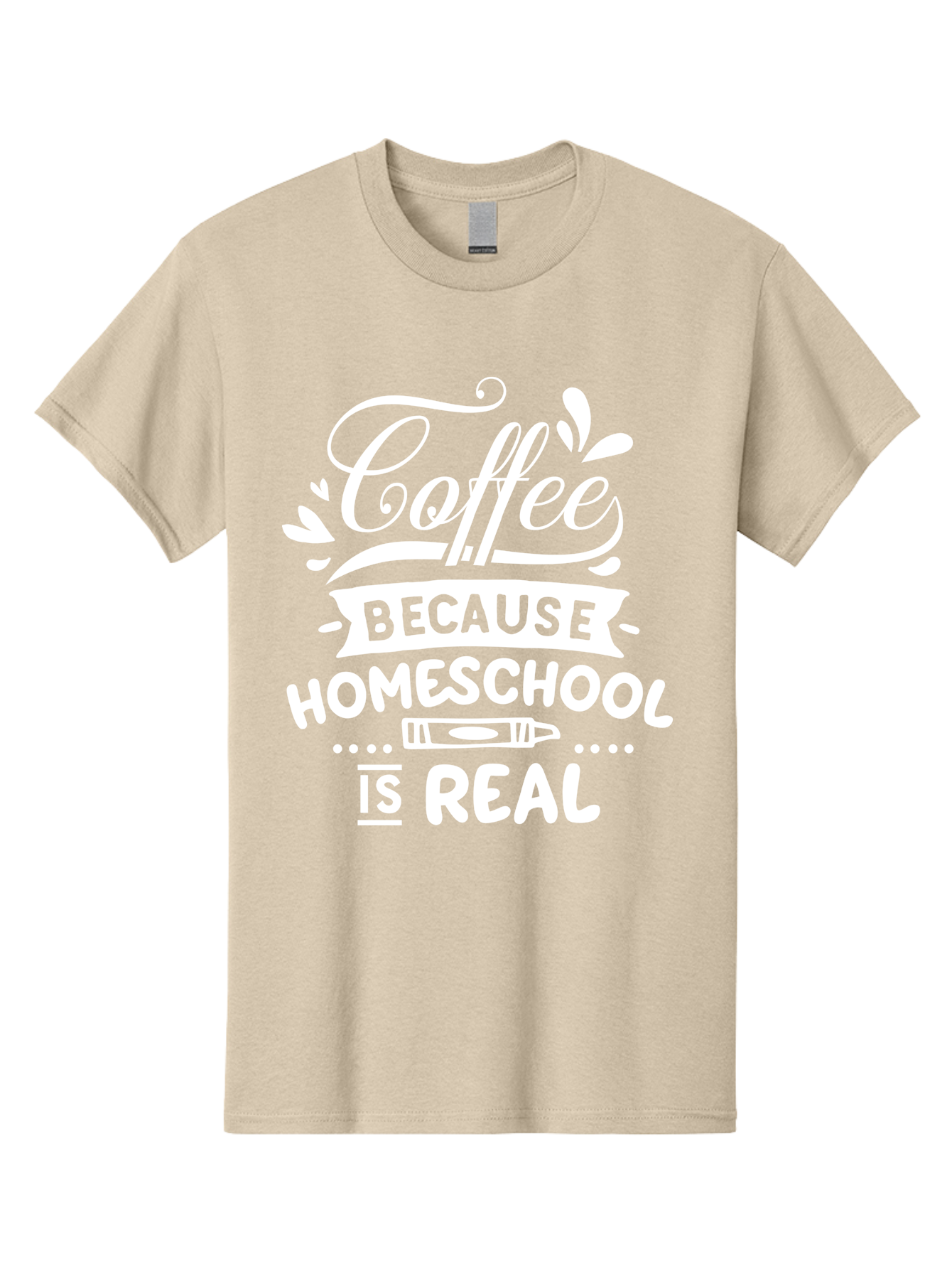 Coffee-Because-Homeschool-Is-Real-1 Men'S Graphic Tee, 100% Cotton, Comfortable Casual Summer Wear, Machine Washable, Homeschooling, Coffee Humor, Parenting Joke, Educational Quote, Teacher Humor, Coffee Lover, Homeschool Mom, Funny Saying Aab324