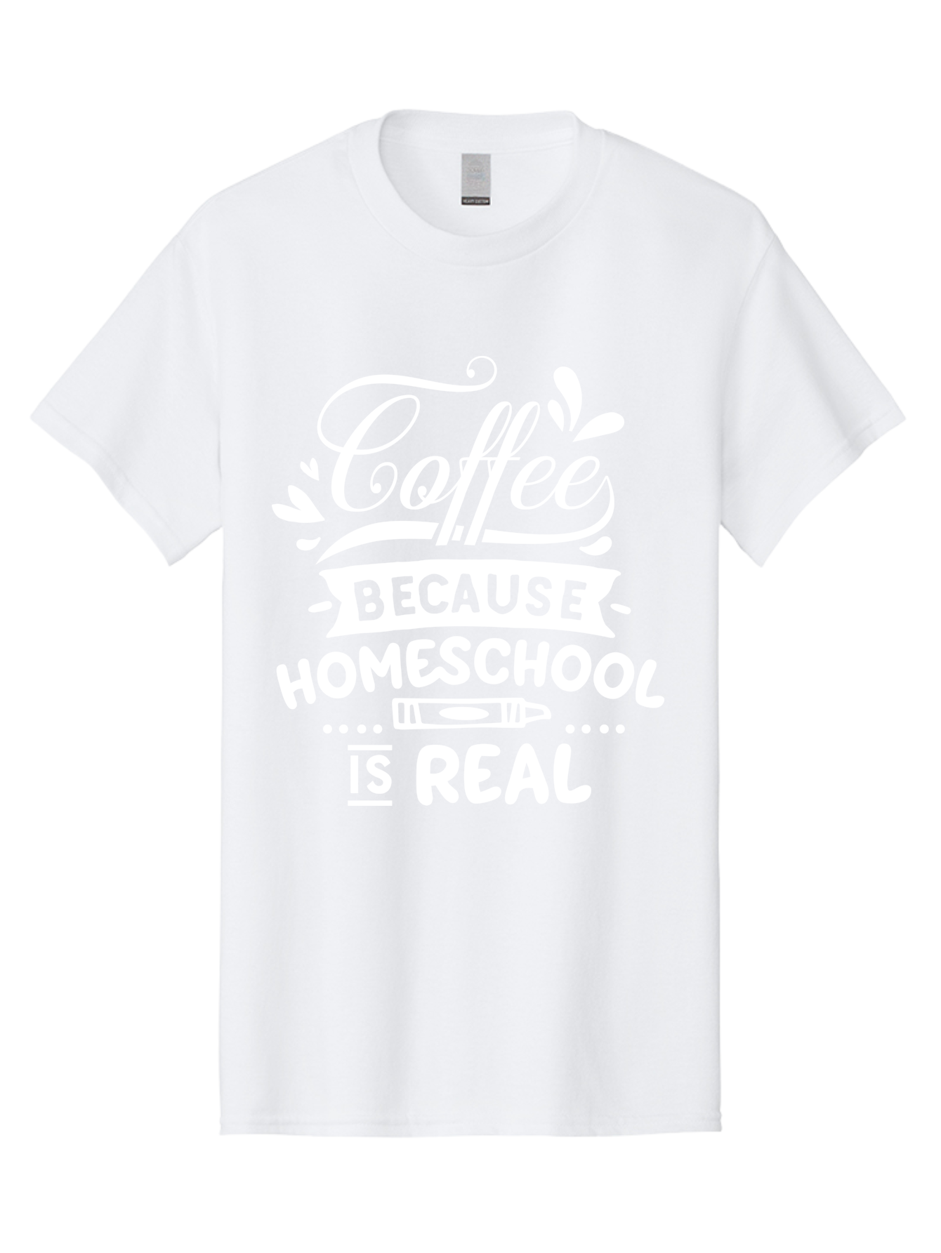 Coffee-Because-Homeschool-Is-Real-1 Men'S Graphic Tee, 100% Cotton, Comfortable Casual Summer Wear, Machine Washable, Homeschooling, Coffee Humor, Parenting Joke, Educational Quote, Teacher Humor, Coffee Lover, Homeschool Mom, Funny Saying Aab324