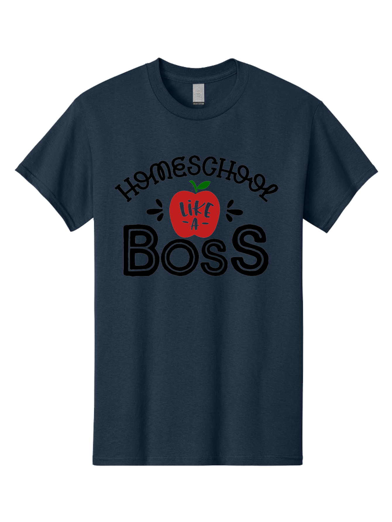 Homeschool-Boss Men'S Graphic Tee, 100% Cotton, Comfortable Casual Summer Wear, Machine Washable, Homeschooling, Homeschool Teacher, Educational Design, Apple Graphic, Motivational Quote, Learning Is Fun, Inspirational Saying, Red Apple Icon, Aab333