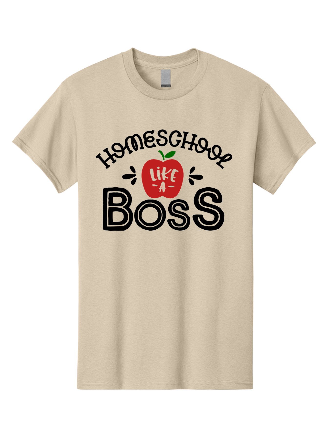 Homeschool-Boss Men'S Graphic Tee, 100% Cotton, Comfortable Casual Summer Wear, Machine Washable, Homeschooling, Homeschool Teacher, Educational Design, Apple Graphic, Motivational Quote, Learning Is Fun, Inspirational Saying, Red Apple Icon, Aab333