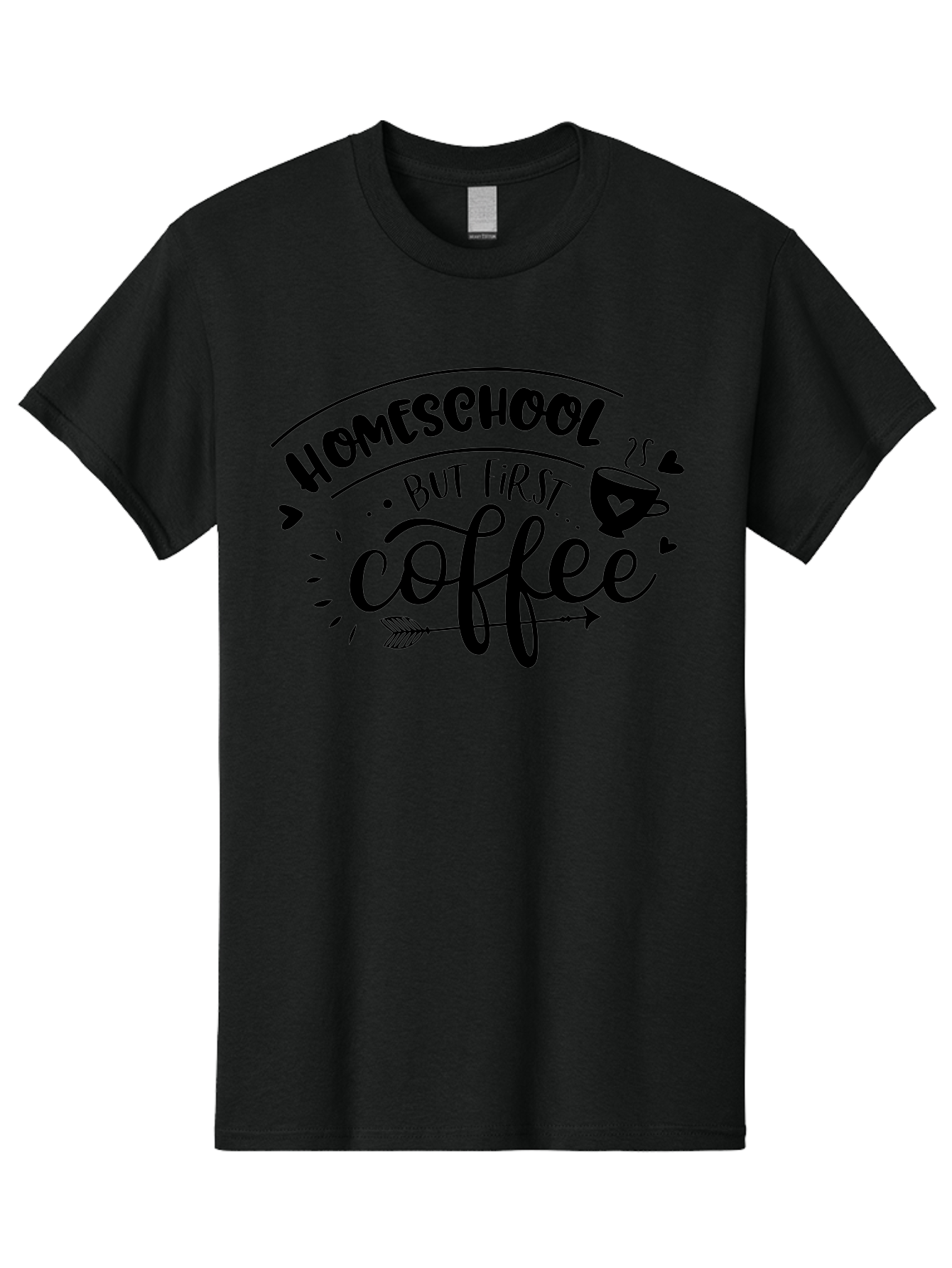 Homeschool-But-First-Coffee-1 Men'S Graphic Tee, 100% Cotton, Comfortable Casual Summer Wear, Machine Washable, Homeschool Humor, Coffee Lover, Morning Motivation, Homeschooling Parents, Funny Quote, Coffee First, Education At Home, Aab334