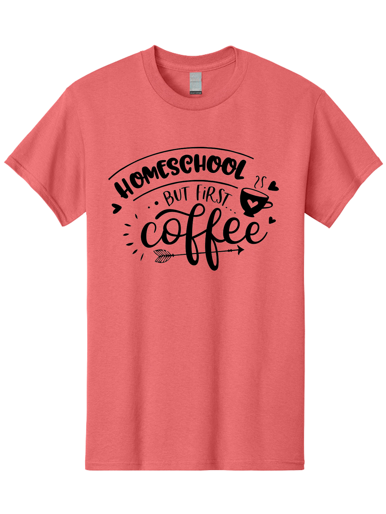 Homeschool-But-First-Coffee-1 Men'S Graphic Tee, 100% Cotton, Comfortable Casual Summer Wear, Machine Washable, Homeschool Humor, Coffee Lover, Morning Motivation, Homeschooling Parents, Funny Quote, Coffee First, Education At Home, Aab334