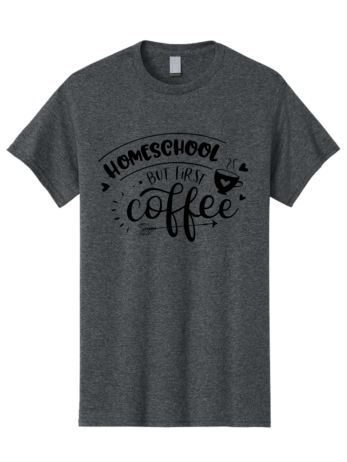 Homeschool-But-First-Coffee-1 Men'S Graphic Tee, 100% Cotton, Comfortable Casual Summer Wear, Machine Washable, Homeschool Humor, Coffee Lover, Morning Motivation, Homeschooling Parents, Funny Quote, Coffee First, Education At Home, Aab334