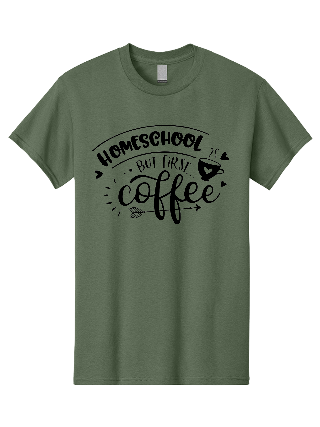 Homeschool-But-First-Coffee-1 Men'S Graphic Tee, 100% Cotton, Comfortable Casual Summer Wear, Machine Washable, Homeschool Humor, Coffee Lover, Morning Motivation, Homeschooling Parents, Funny Quote, Coffee First, Education At Home, Aab334