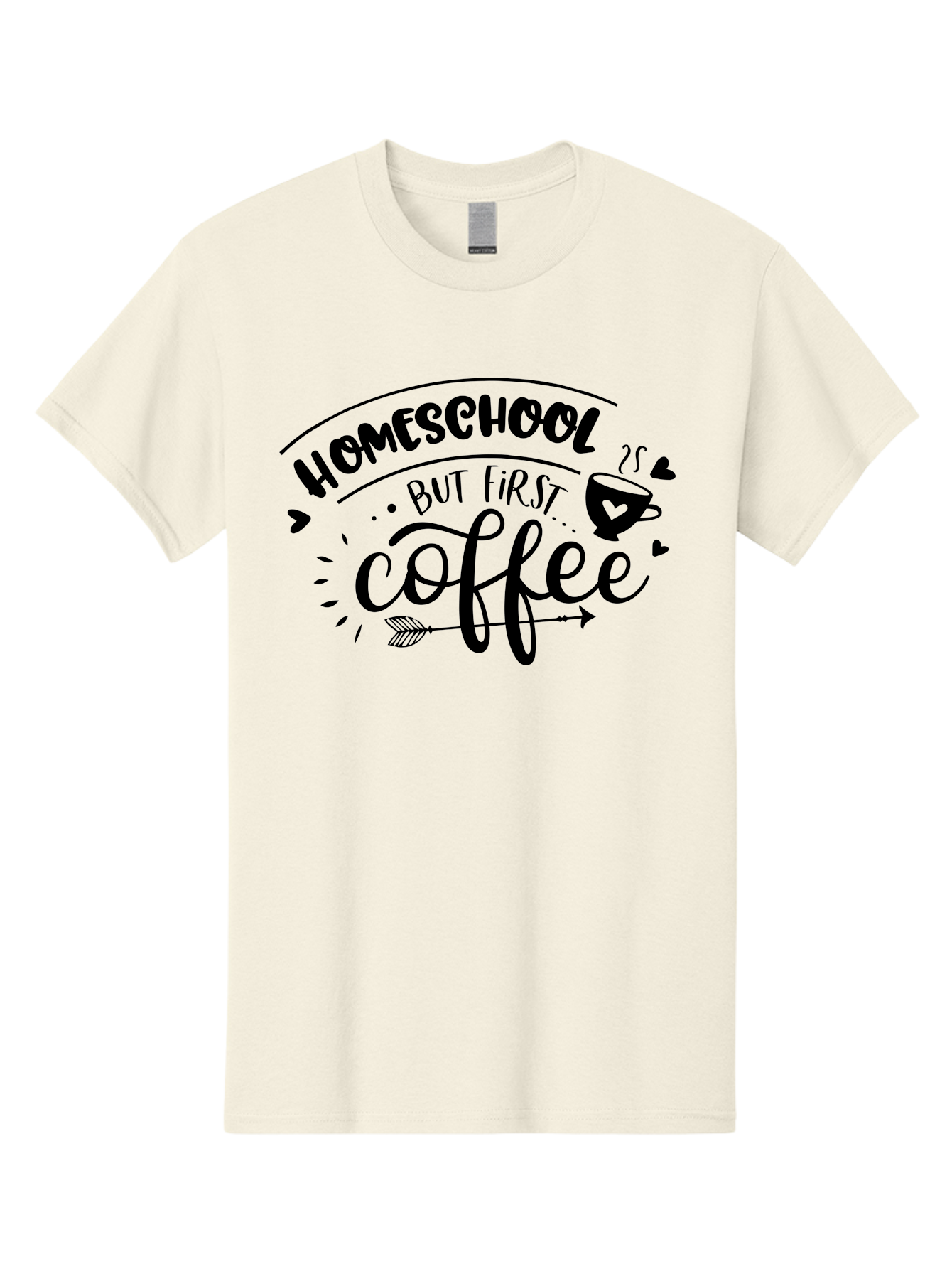 Homeschool-But-First-Coffee-1 Men'S Graphic Tee, 100% Cotton, Comfortable Casual Summer Wear, Machine Washable, Homeschool Humor, Coffee Lover, Morning Motivation, Homeschooling Parents, Funny Quote, Coffee First, Education At Home, Aab334