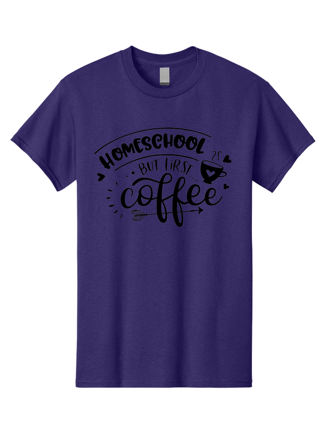 Homeschool-But-First-Coffee-1 Men'S Graphic Tee, 100% Cotton, Comfortable Casual Summer Wear, Machine Washable, Homeschool Humor, Coffee Lover, Morning Motivation, Homeschooling Parents, Funny Quote, Coffee First, Education At Home, Aab334