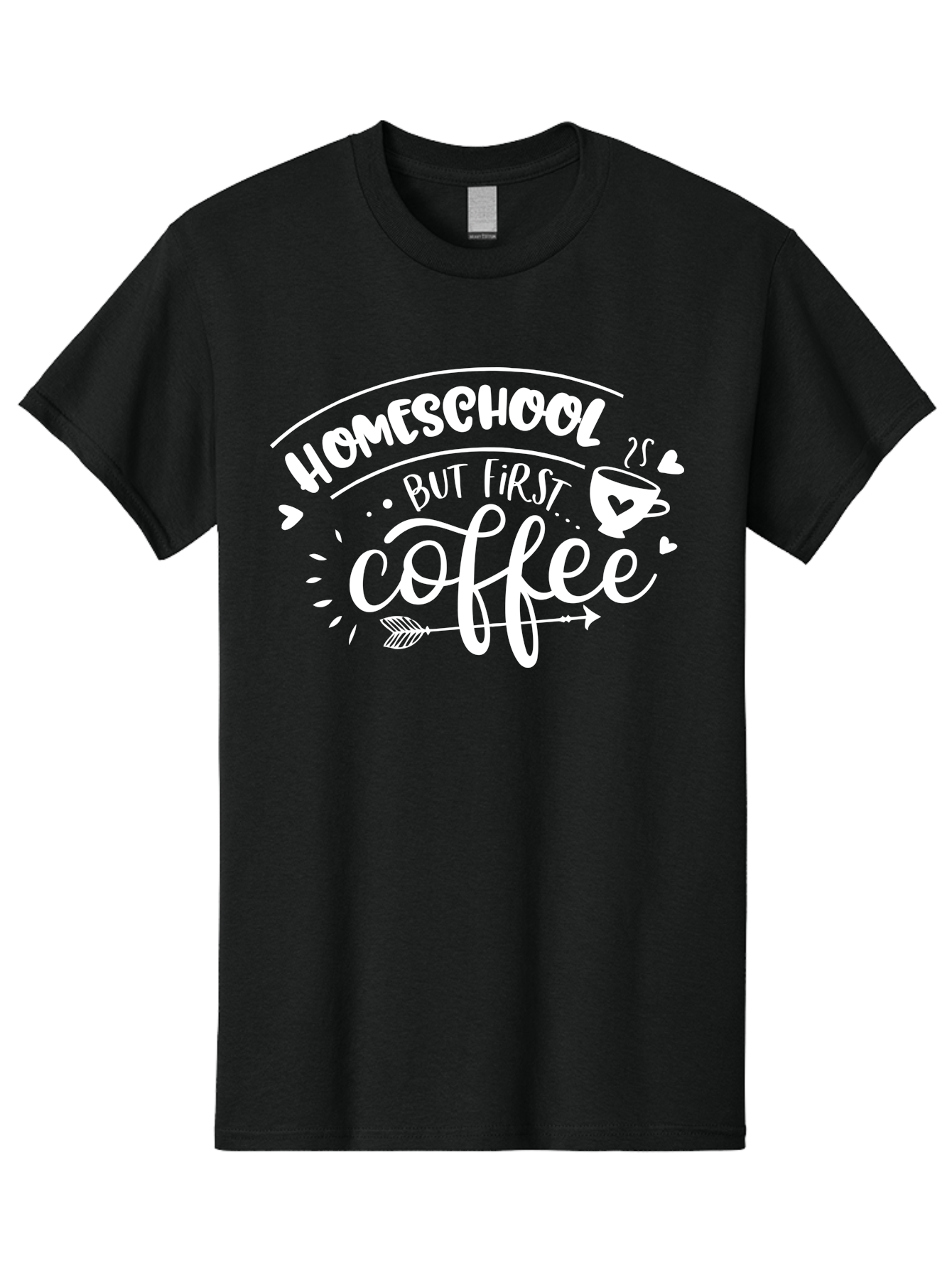 Homeschool-But-First-Coffee Men'S Graphic Tee, 100% Cotton, Comfortable Casual Summer Wear, Machine Washable, Homeschool Humor, Coffee Lover, Homeschooling Parents, Funny Quote, Morning Motivation, Coffee Fueled, Parenting Life, Aab335